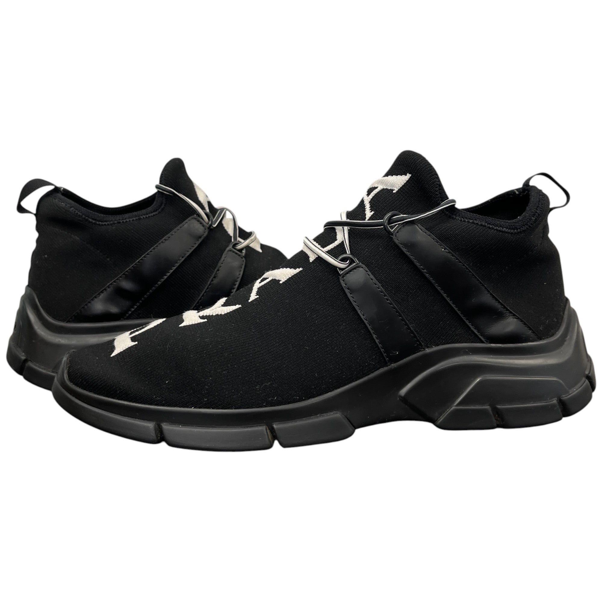 Men's Knit Logo Low Trainers Black Size EU 41 / UK 7