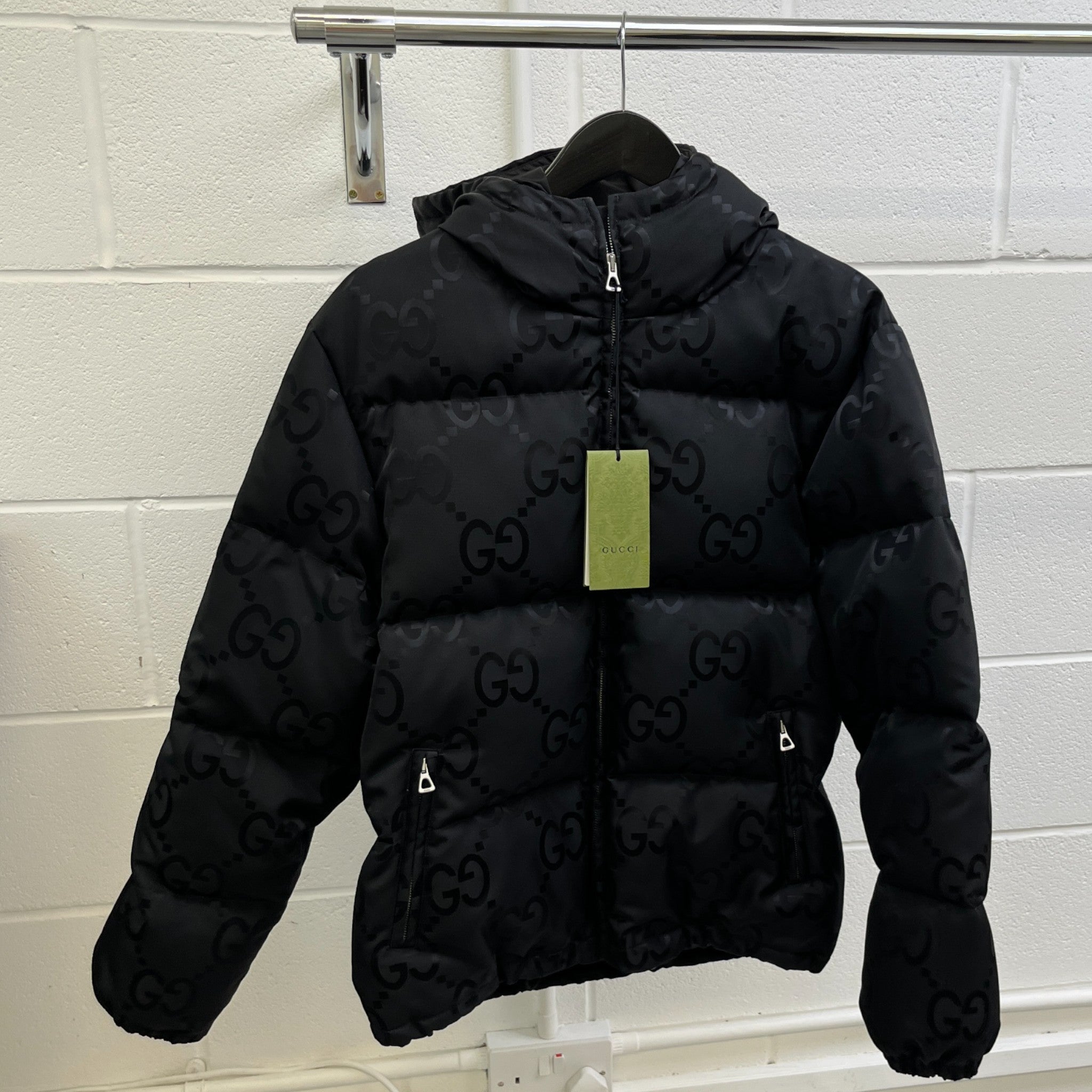 Men's Gg Jumbo Down Jacket Black Size IT 44 / XS