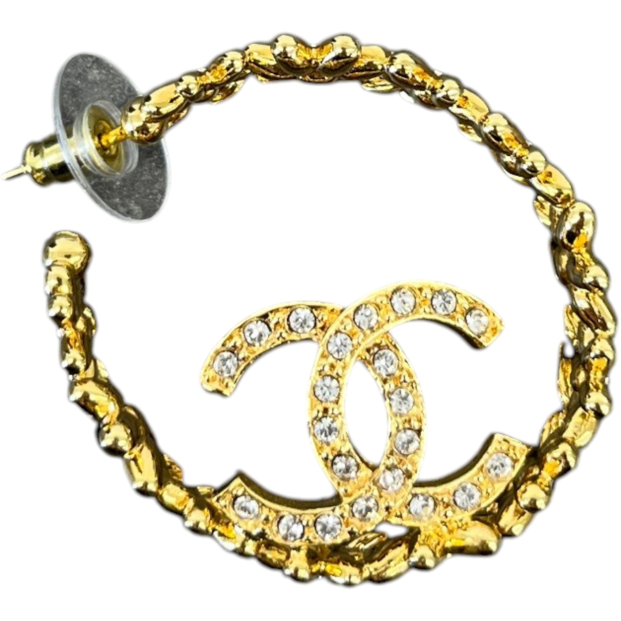 Women's Cc Logo Hoop Earrings Gold