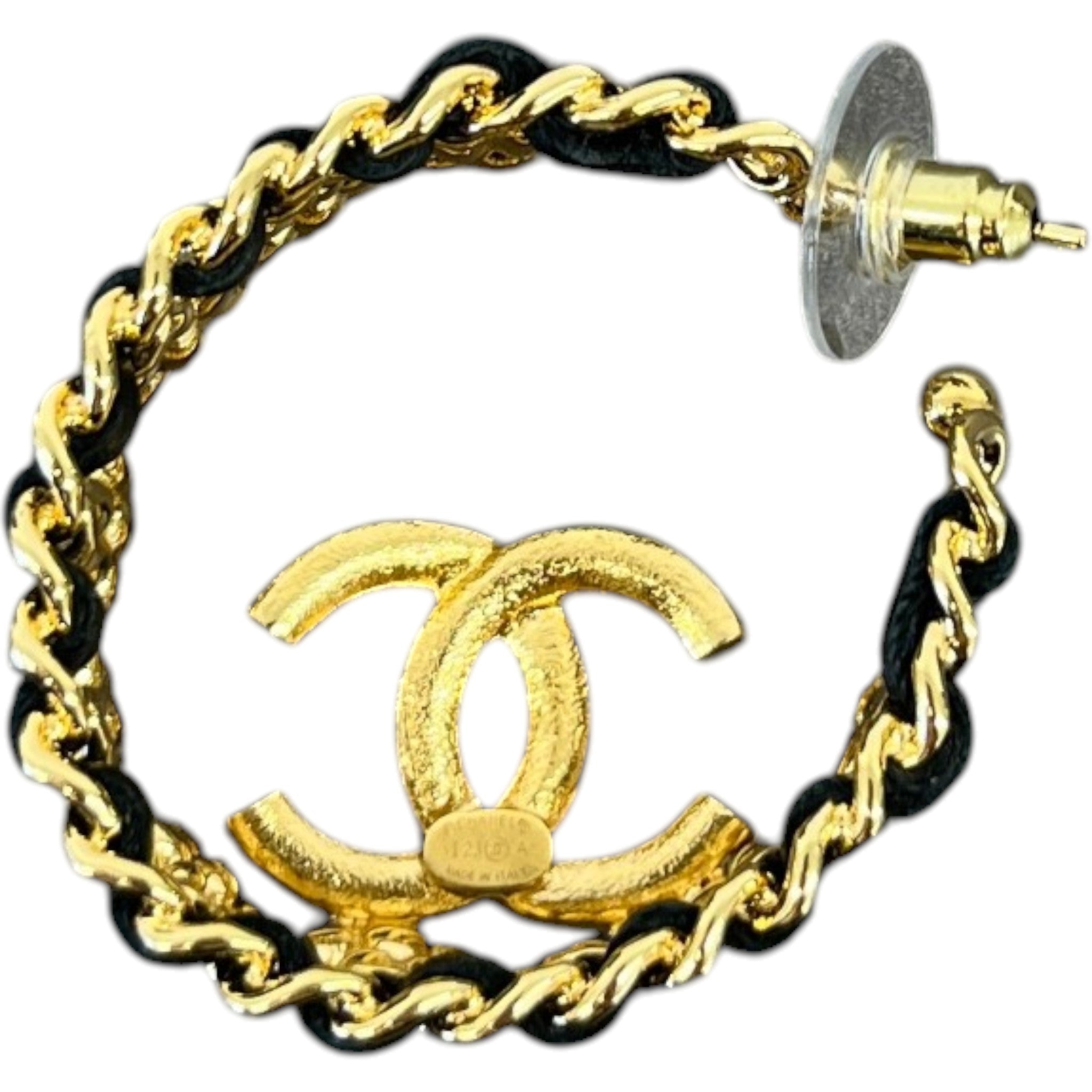 Women's Cc Logo Hoop Earrings Gold