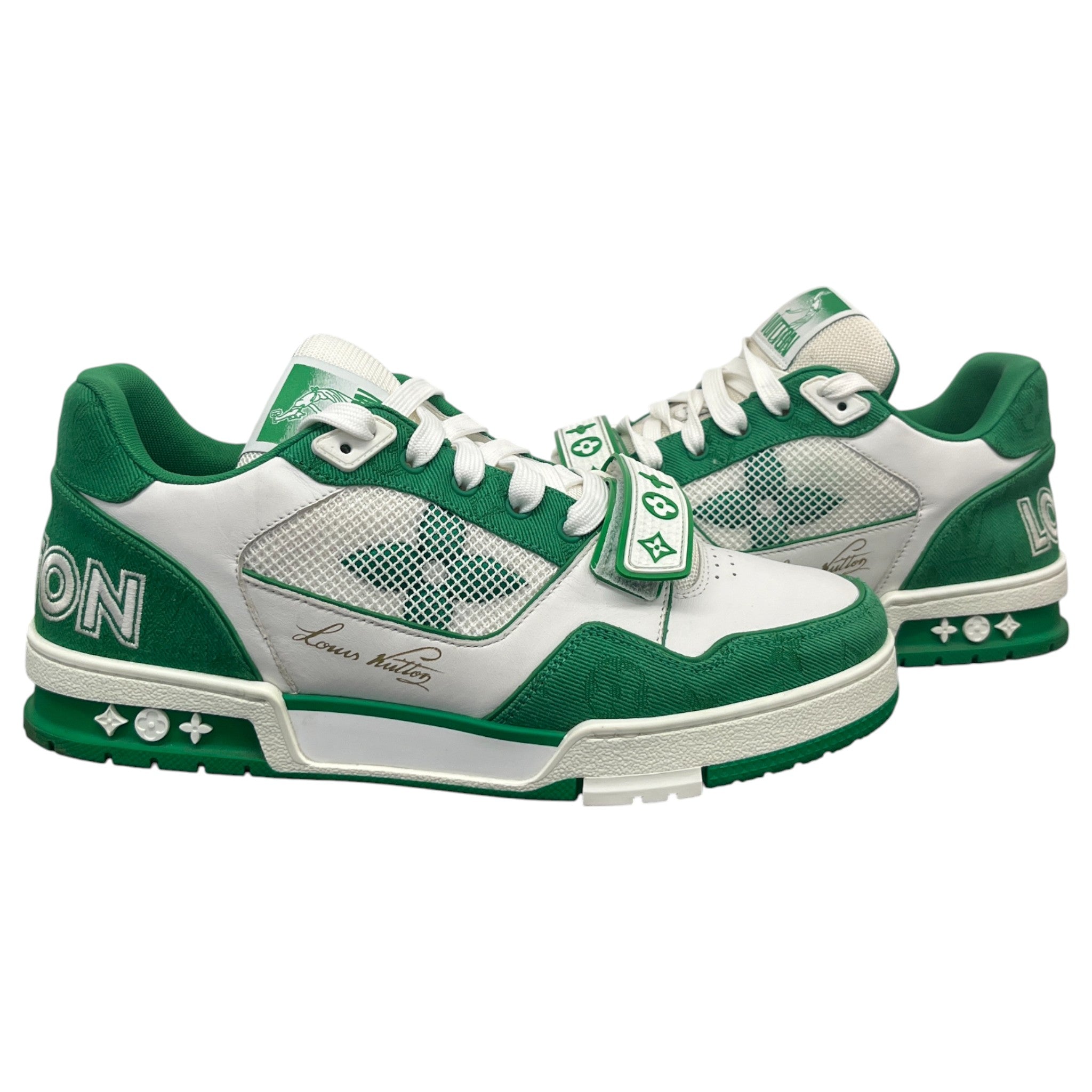 Men's Lv Velcro Strap Low Trainers Green Size EU 42.5 / UK 8.5