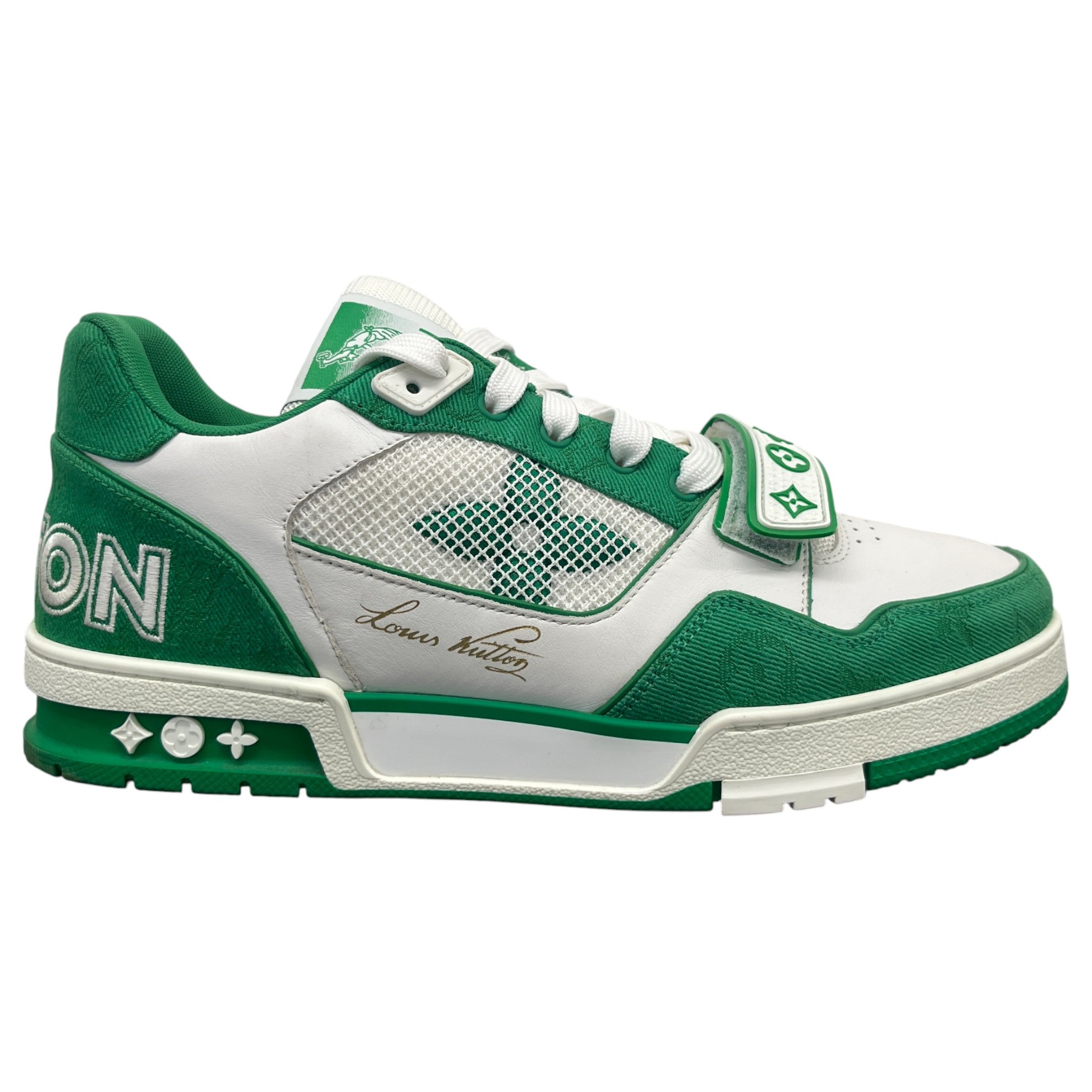 Men's Lv Velcro Strap Low Trainers Green Size EU 42.5 / UK 8.5