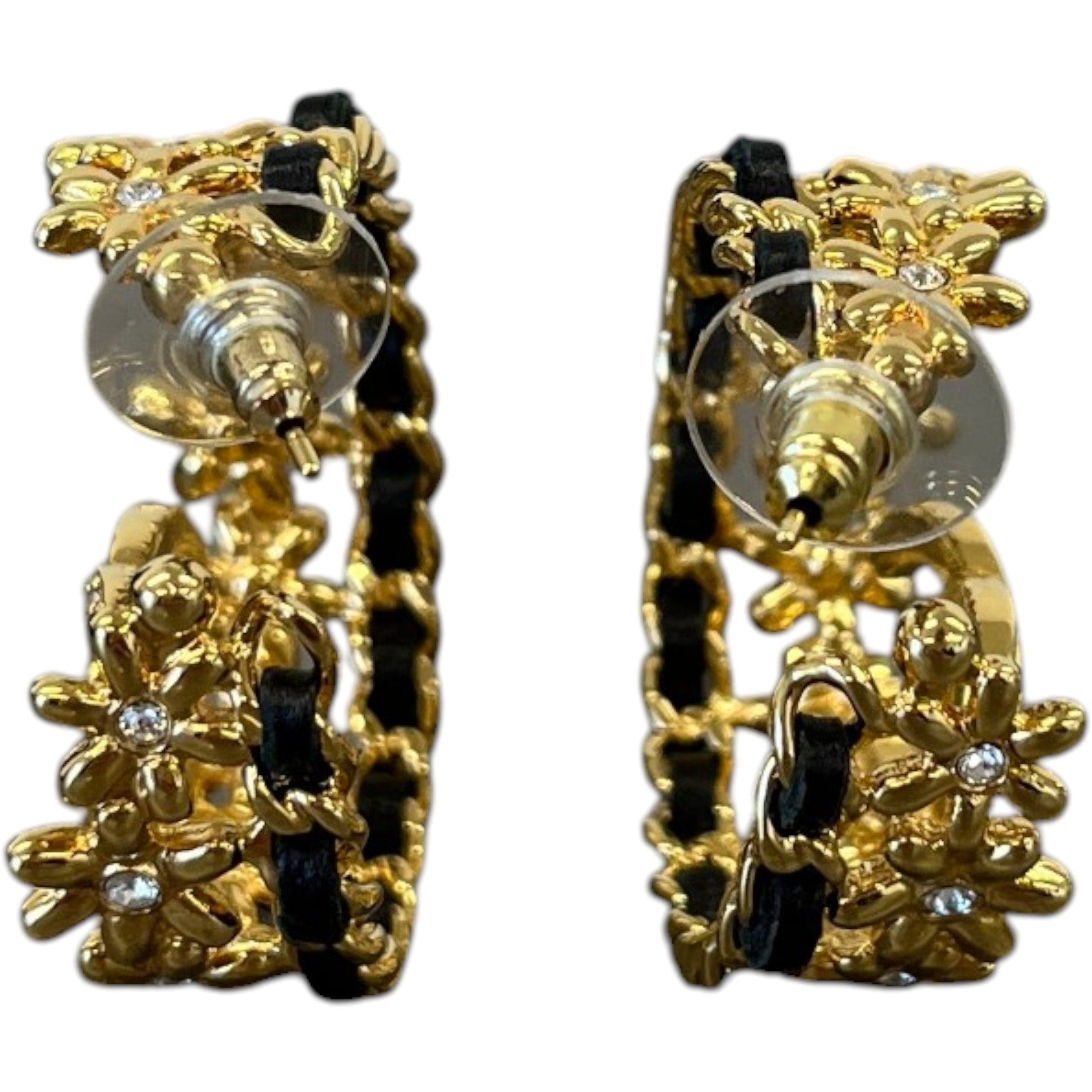 Women's Cc Logo Hoop Earrings Gold