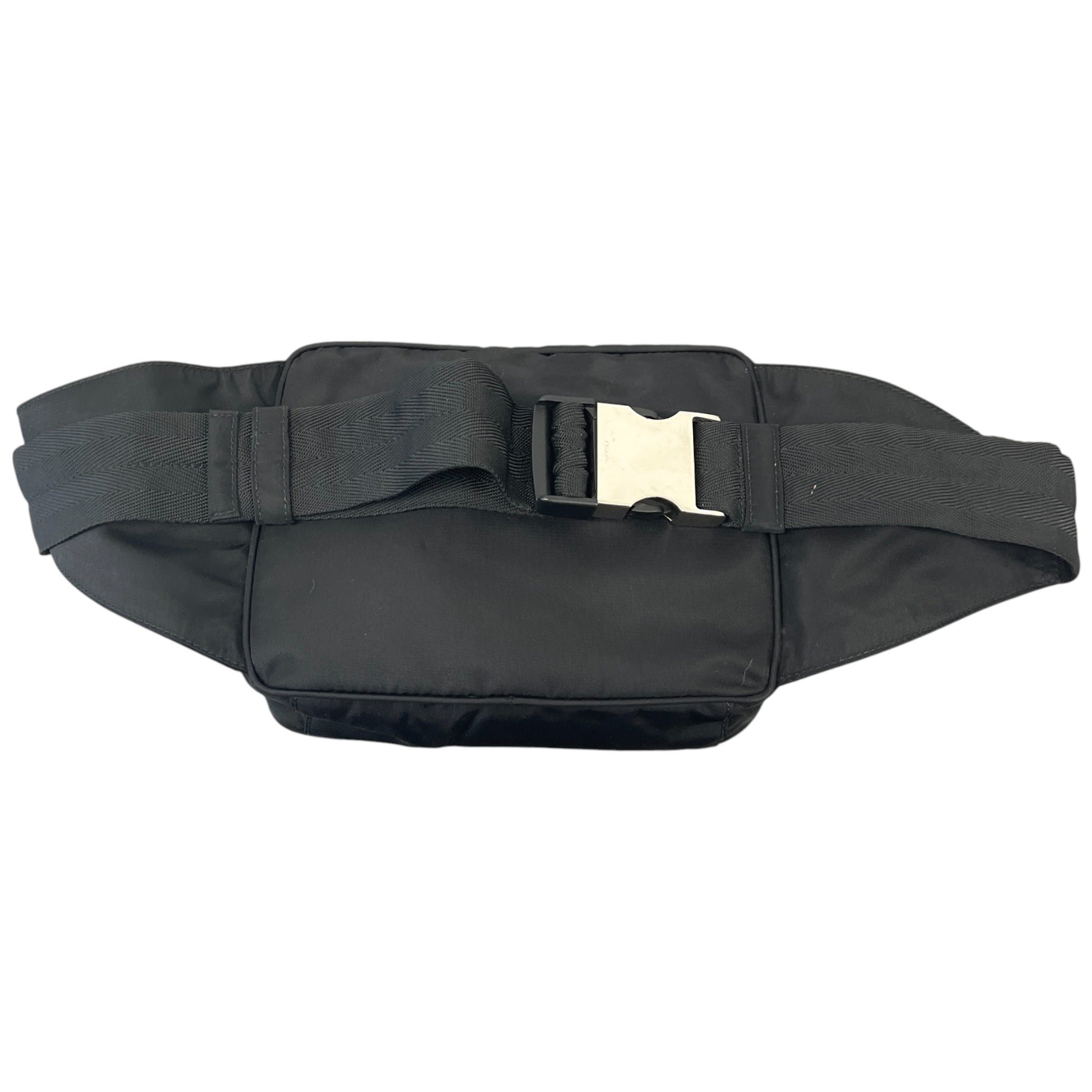 Men's Plaque Logo Re-Nylon Belt Bag Black