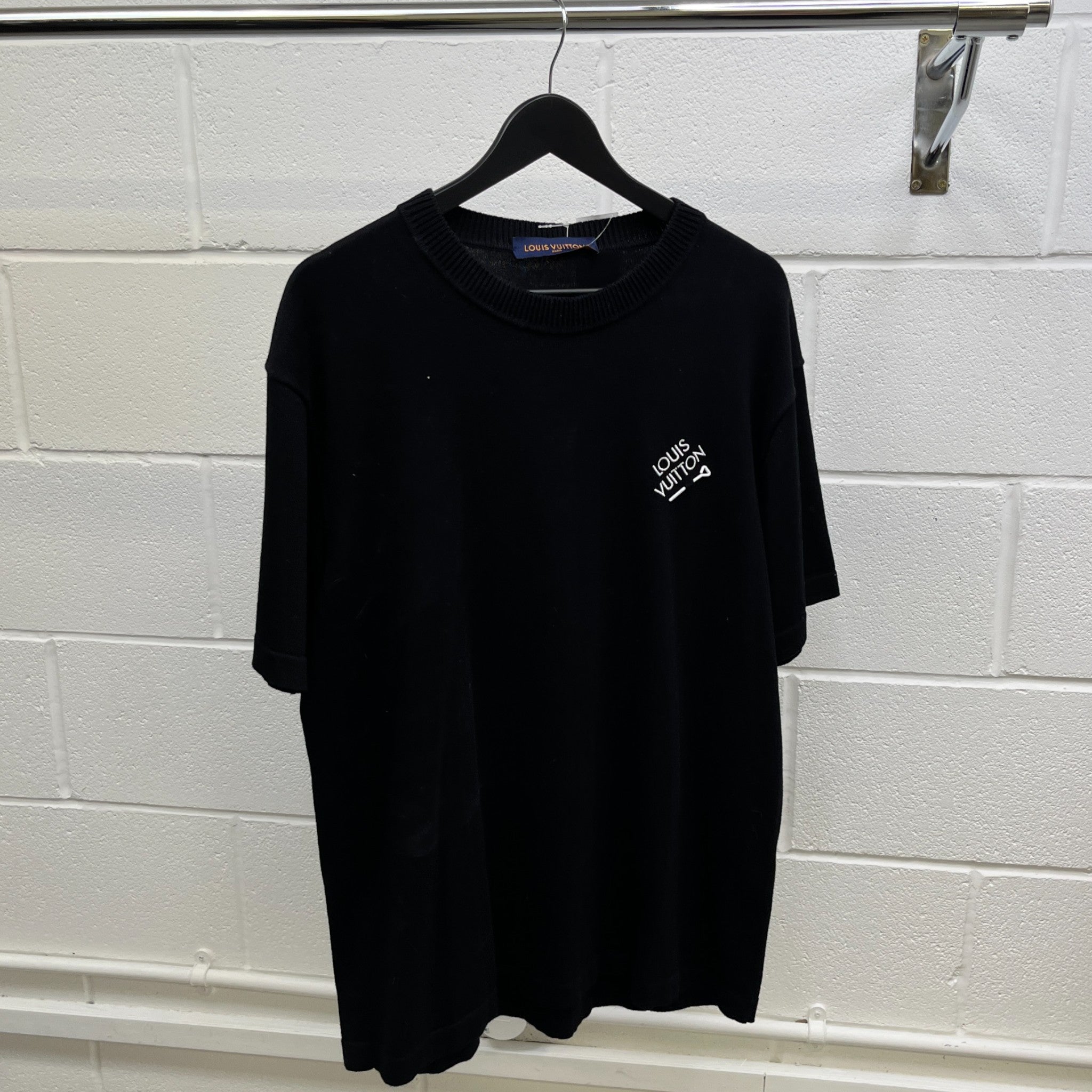 Men's Embroidered Logo T-Shirt Black Size XL