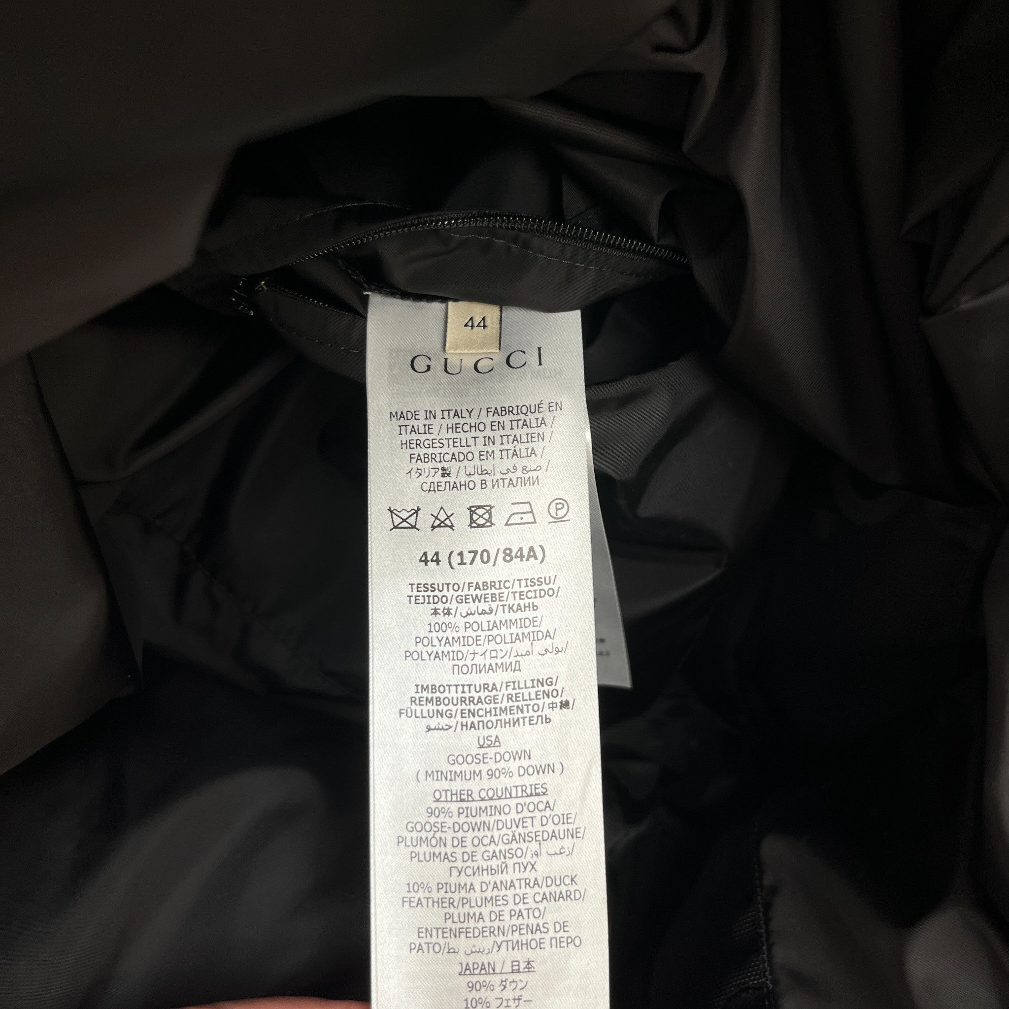 Men's Gg Jumbo Down Jacket Black Size IT 44 / XS