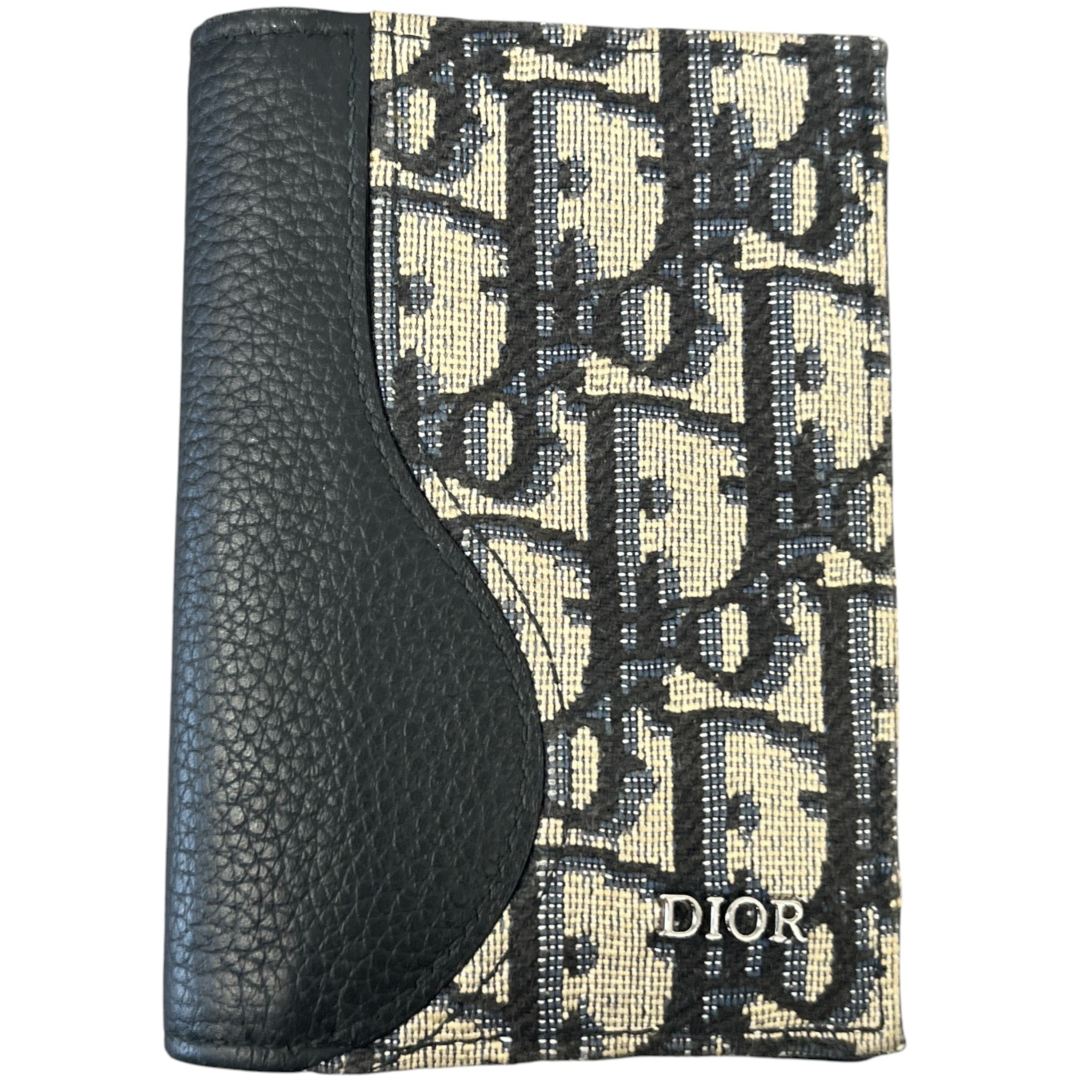 Men's Saddle Vertical Bifold Card Holder Black