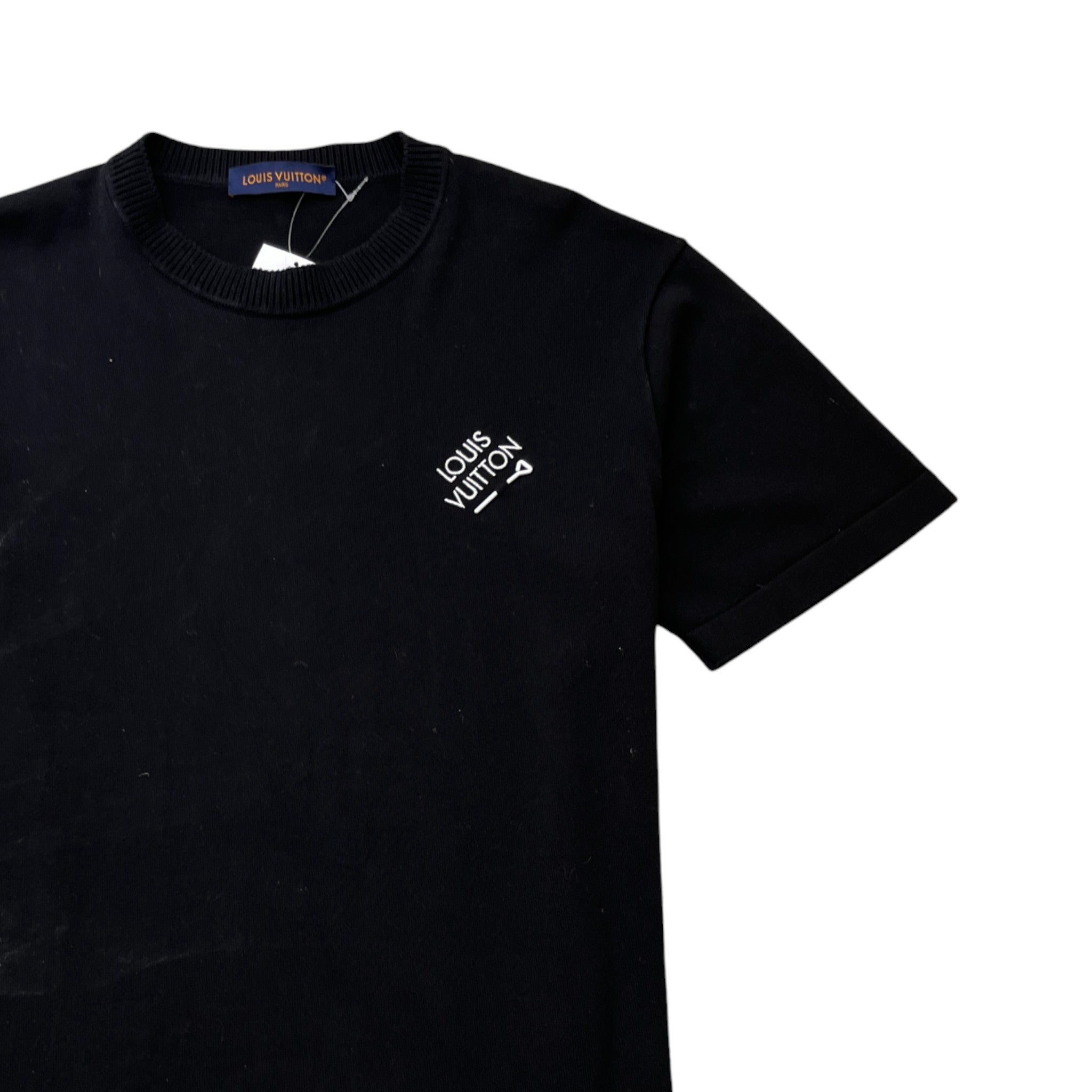 Men's Embroidered Logo T-Shirt Black Size XL