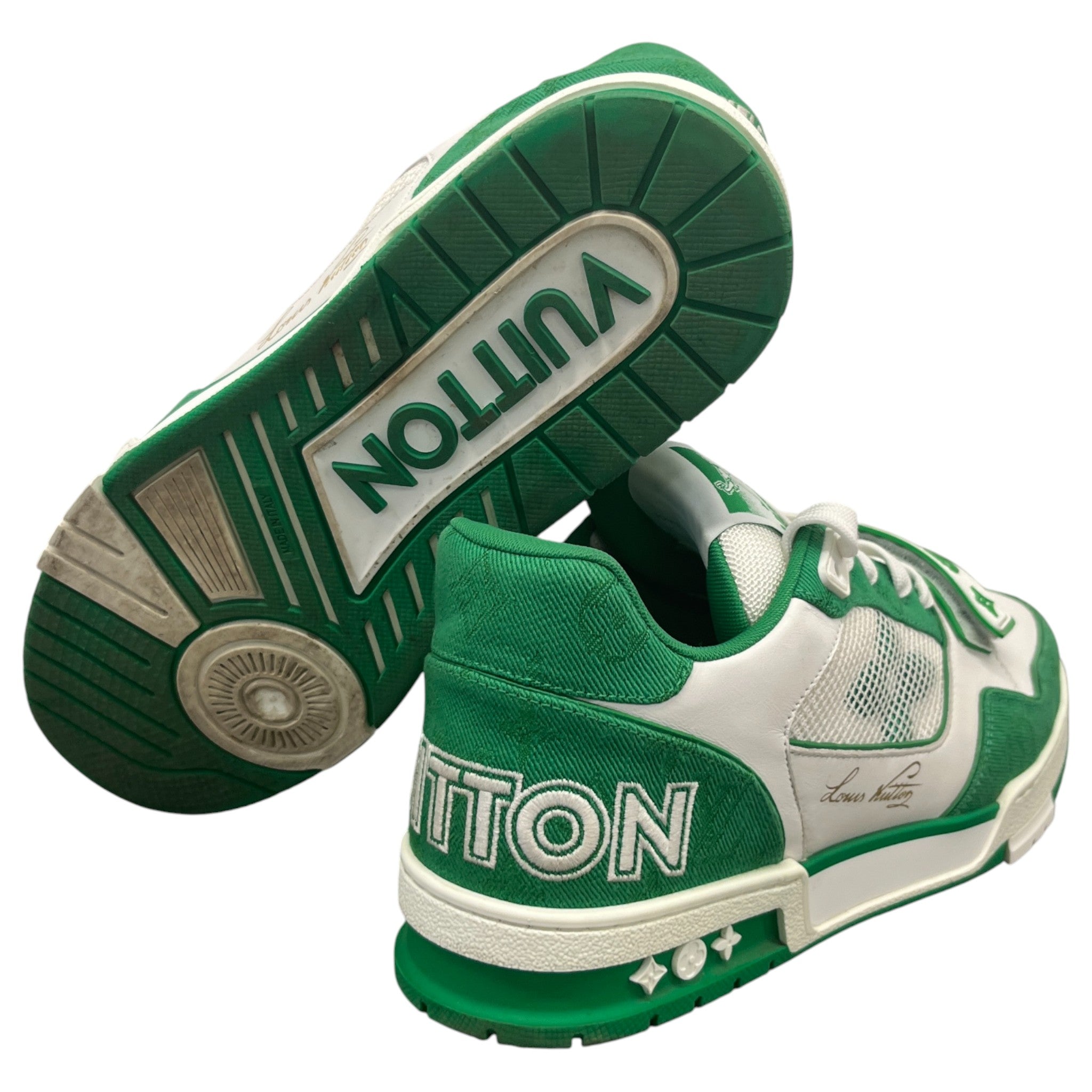 Men's Lv Velcro Strap Low Trainers Green Size EU 42.5 / UK 8.5