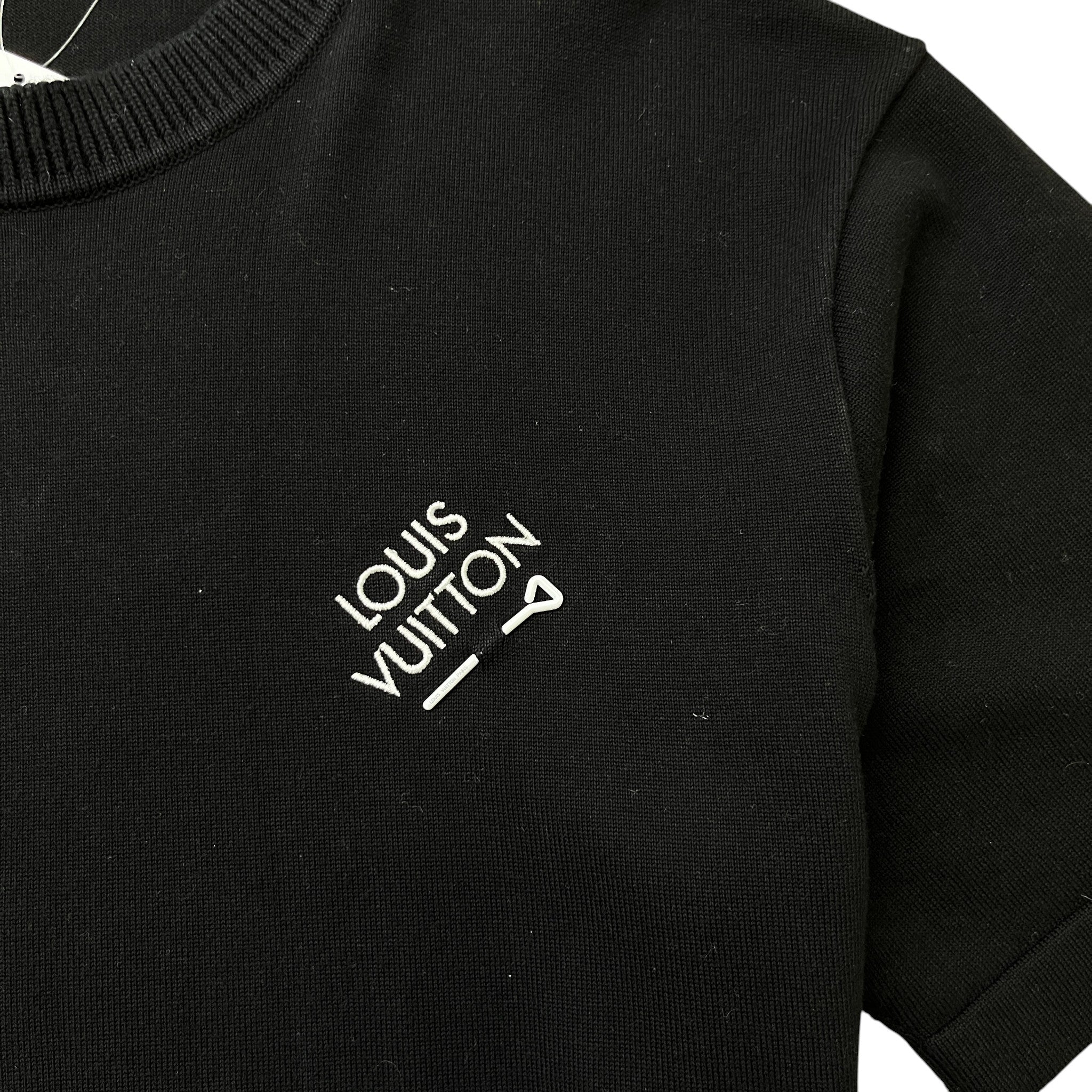 Men's Embroidered Logo T-Shirt Black Size XL