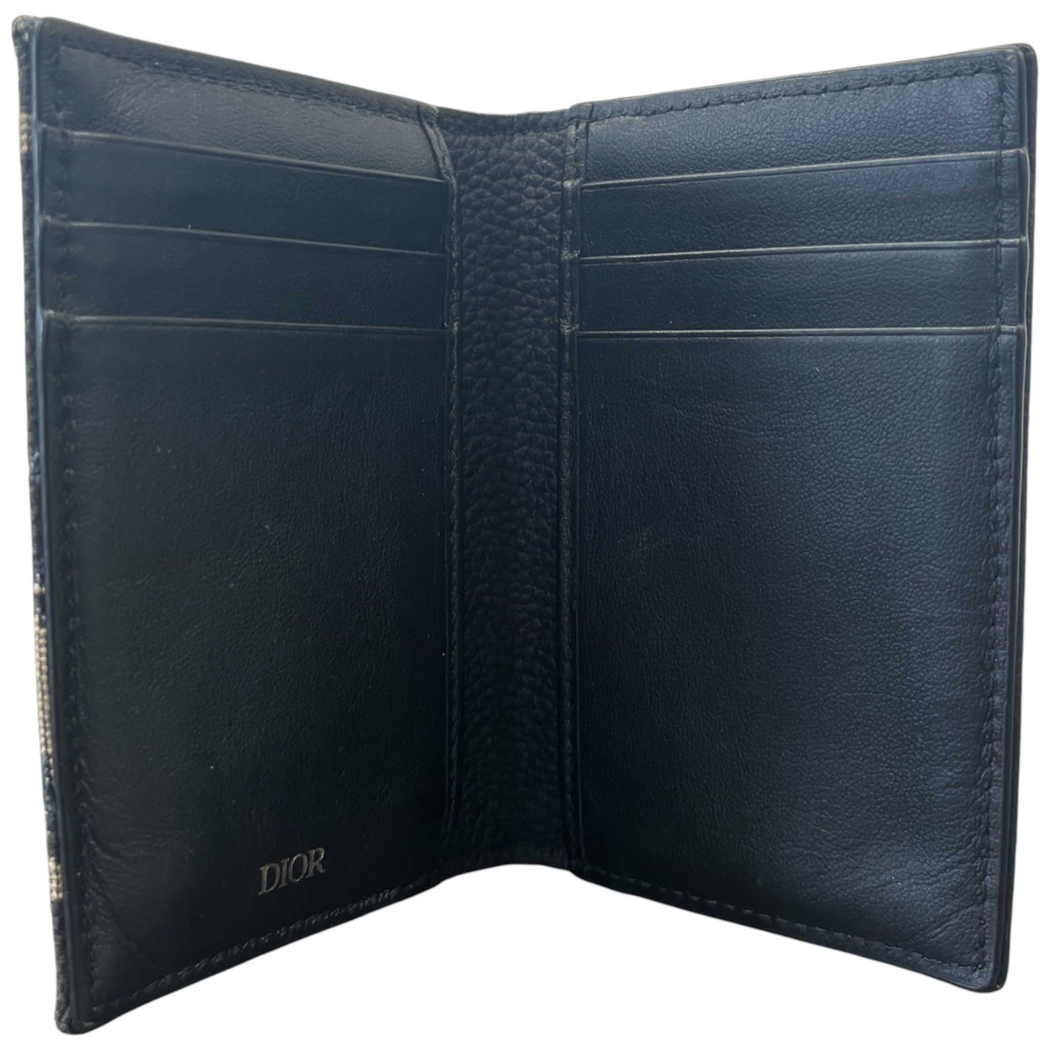 Men's Saddle Vertical Bifold Card Holder Black