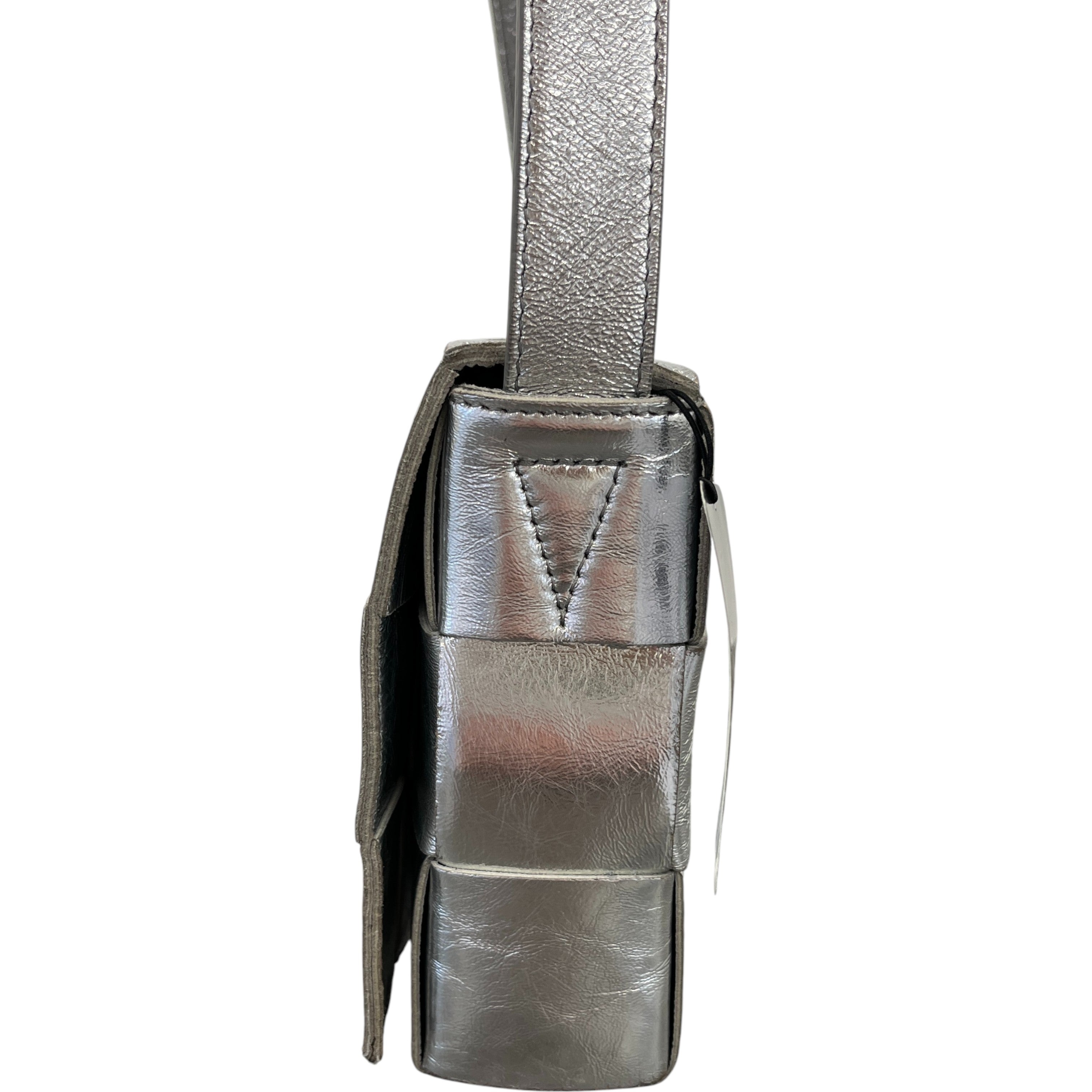 Women's Cassette Intrecciato Metallic Bag Silver