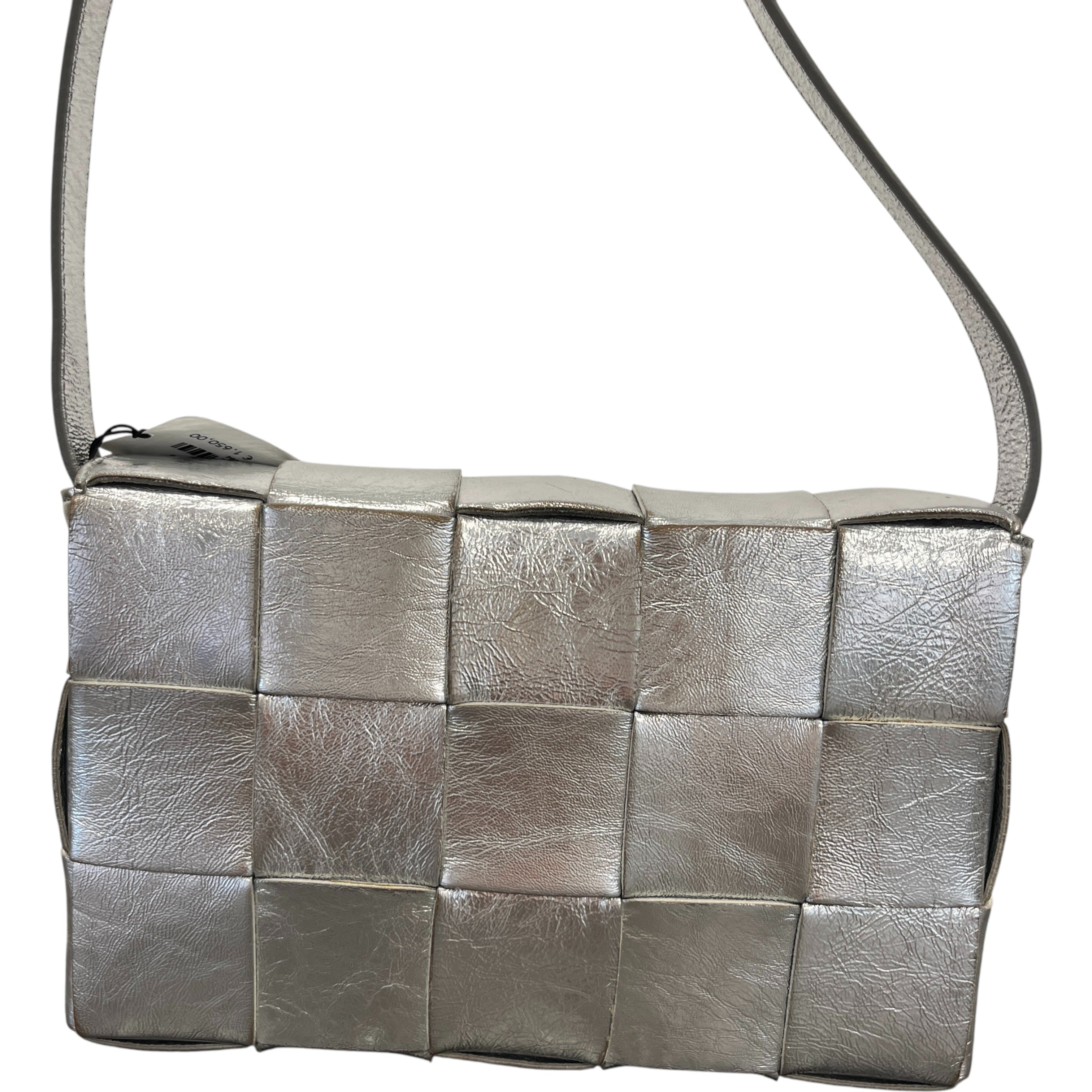Women's Cassette Intrecciato Metallic Bag Silver