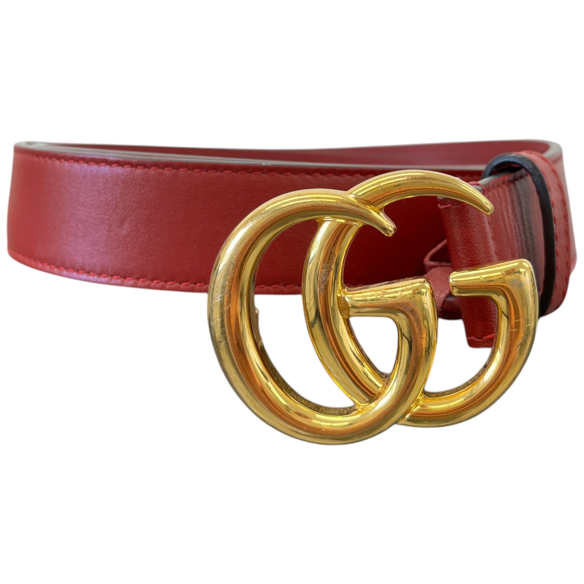 Women's Gg Marmont Belt Red Size 85CM / UK 10