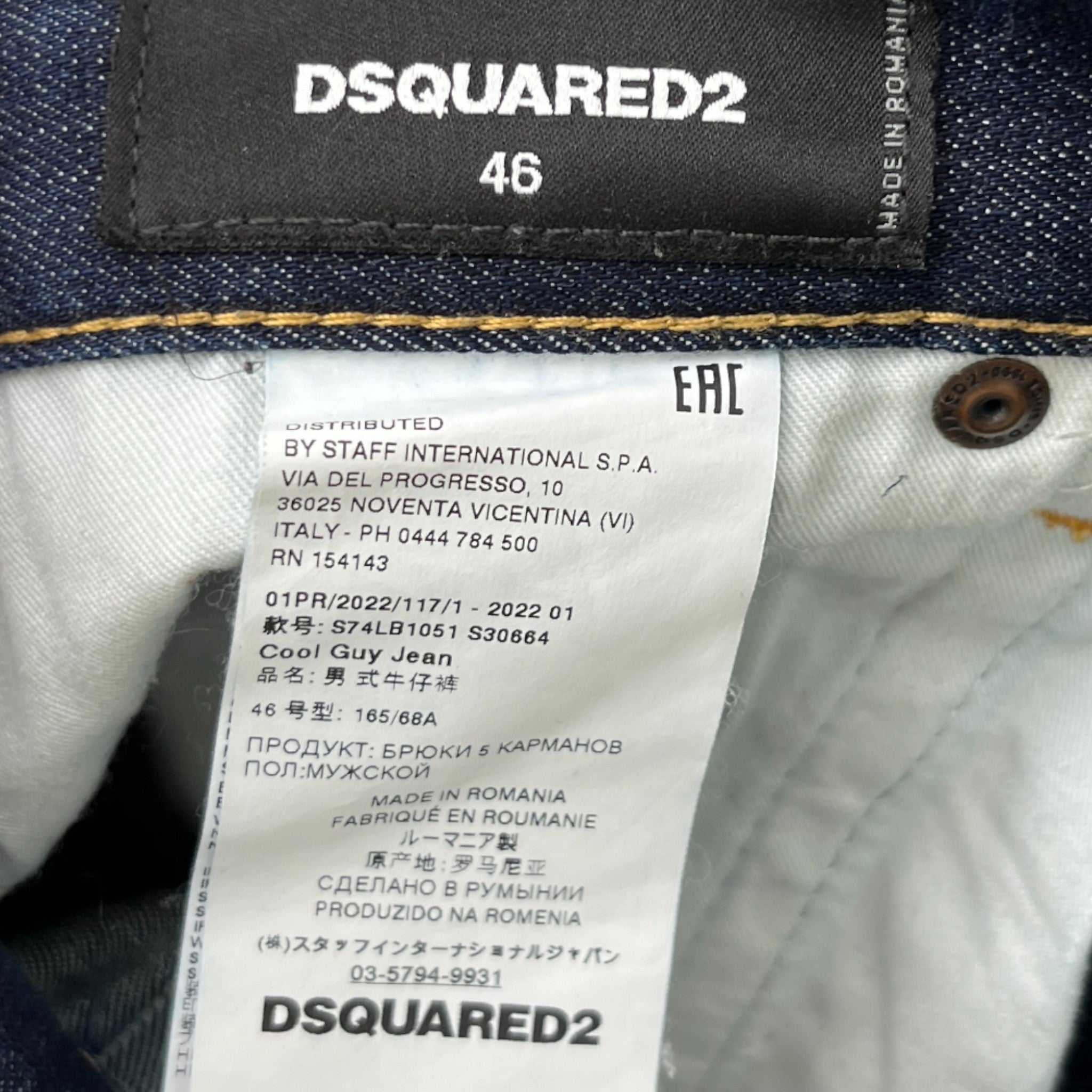 Men's Distressed Paint Splatter Jeans Blue Size IT 46 / UK 30