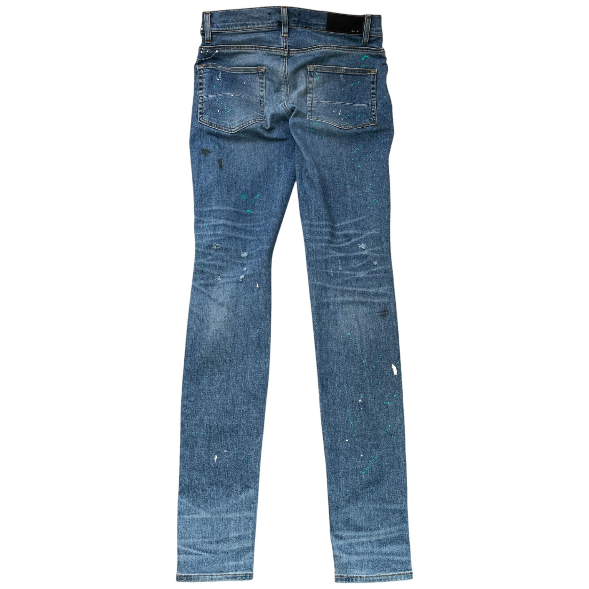 Men's Paint Splatter Jeans Blue Size Waist 31"