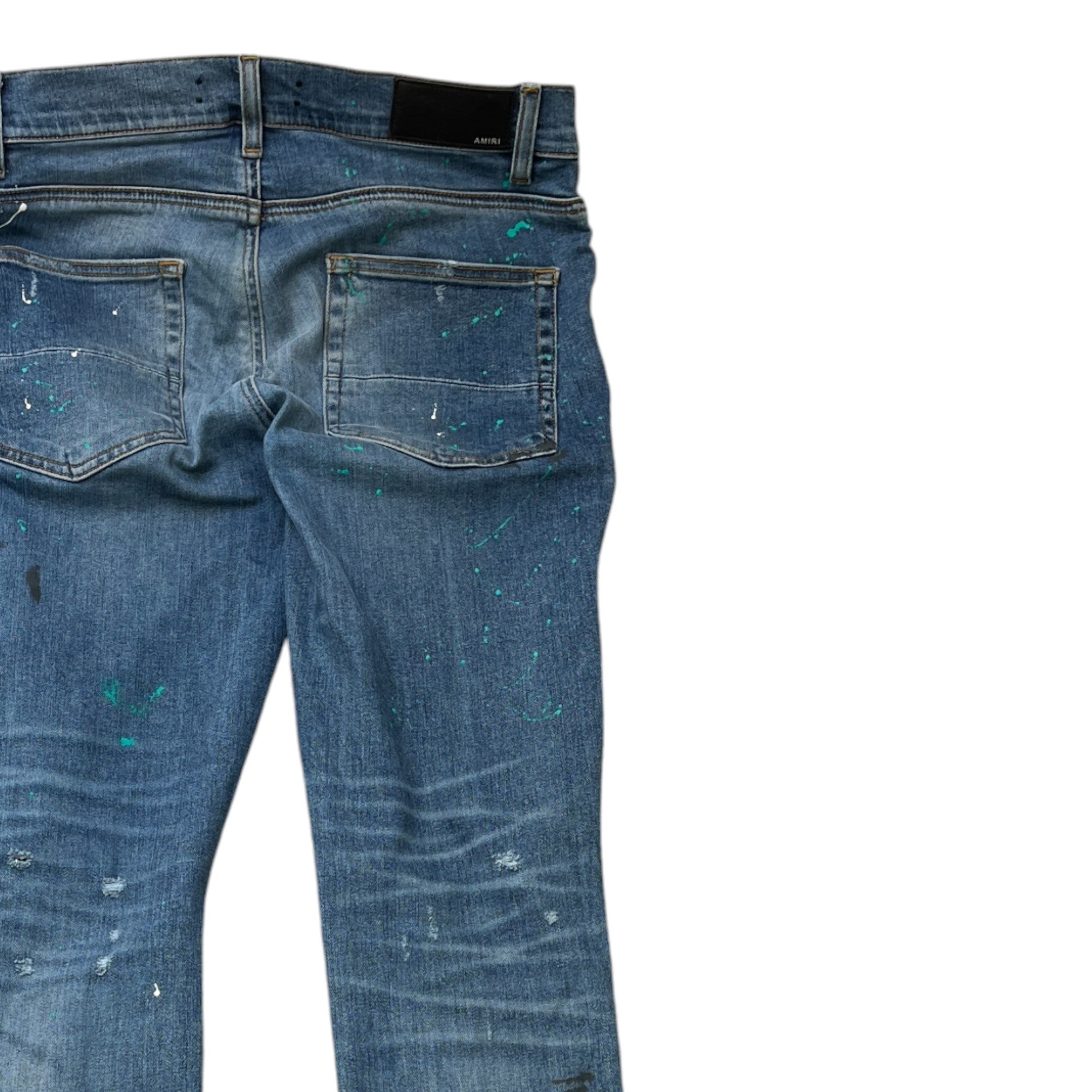 Men's Paint Splatter Jeans Blue Size Waist 31"