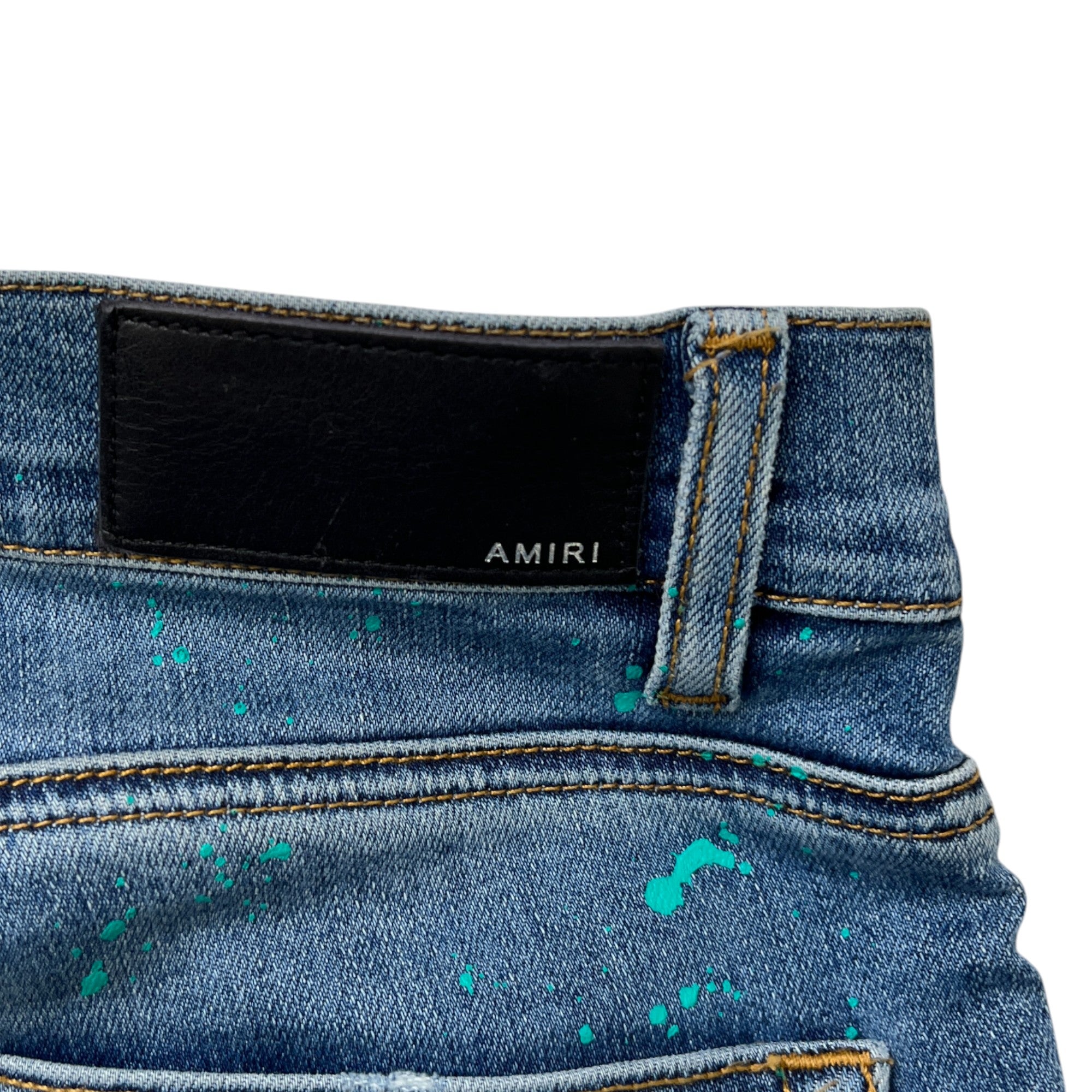 Men's Paint Splatter Jeans Blue Size Waist 31"