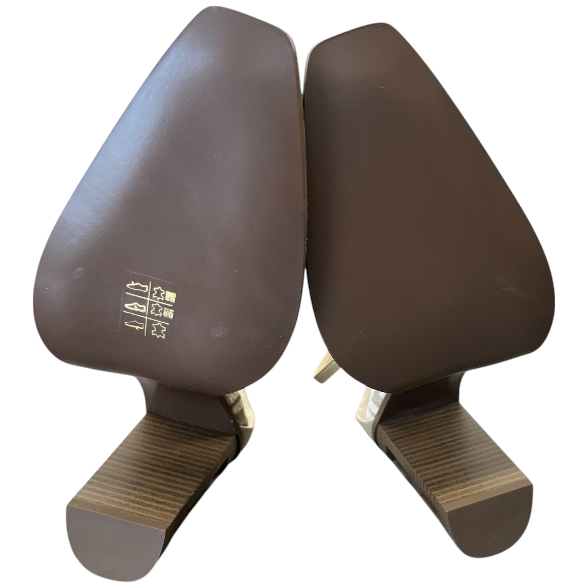 Women's Ff Cut Heels Chenille Court Ankle Strap Heels Beige Size EU 37.5 / UK 4.5