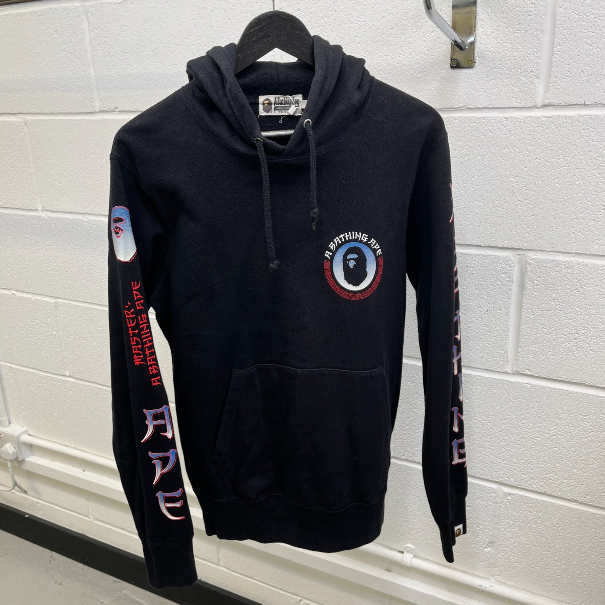 Men's Logo Print Hoodie Black Size M