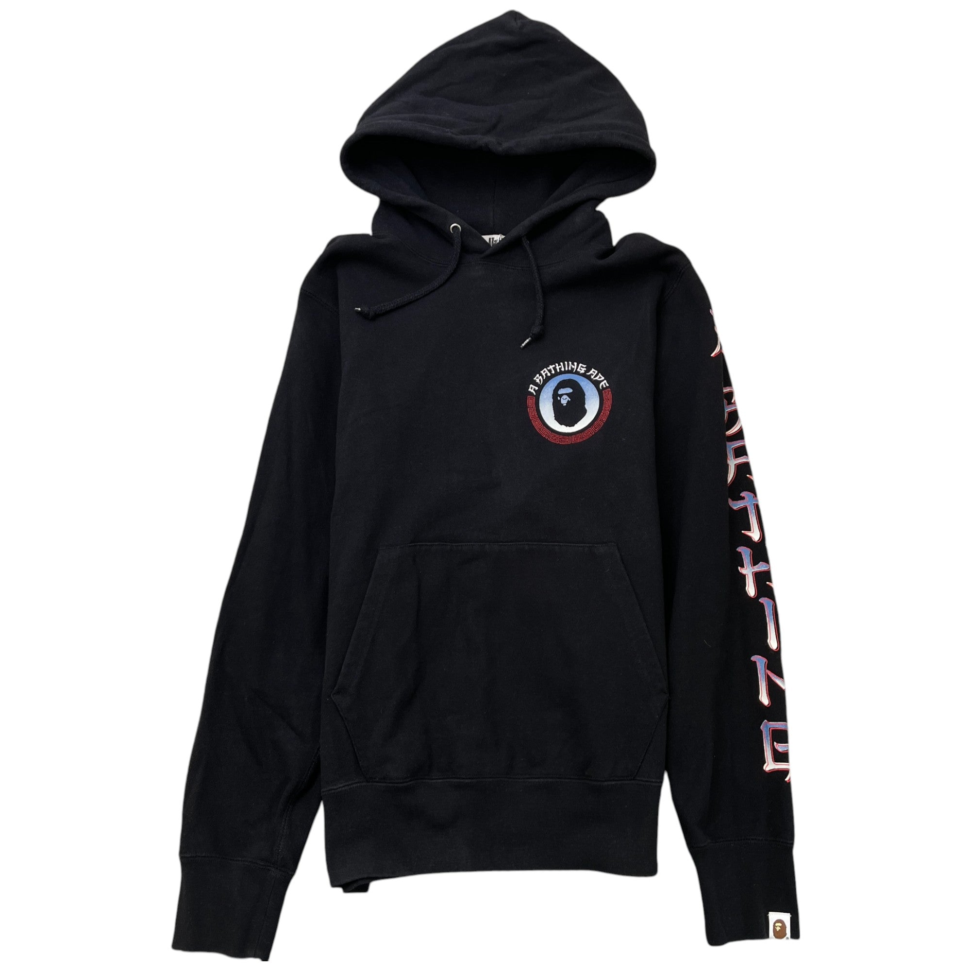 Men's Logo Print Hoodie Black Size M