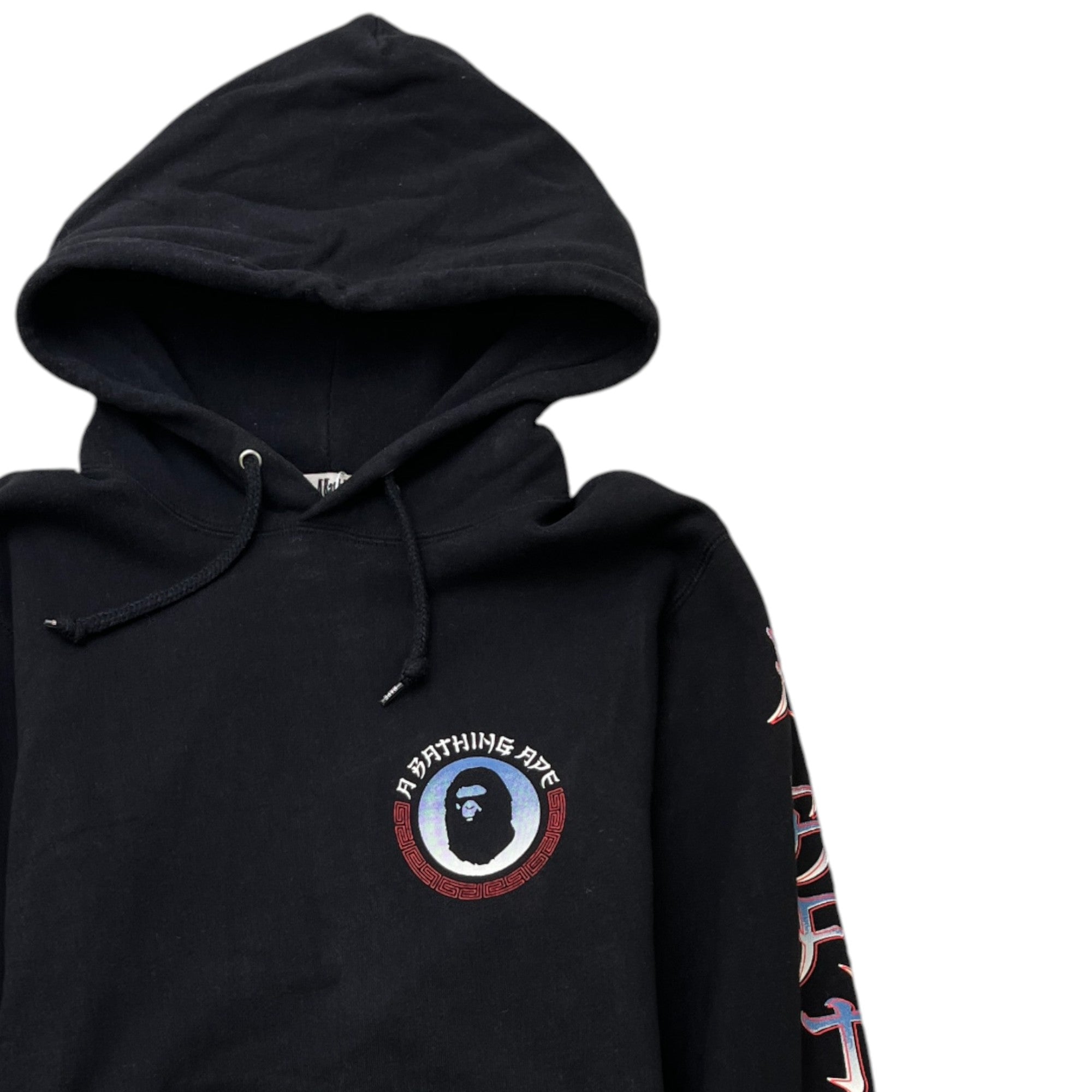 Men's Logo Print Hoodie Black Size M