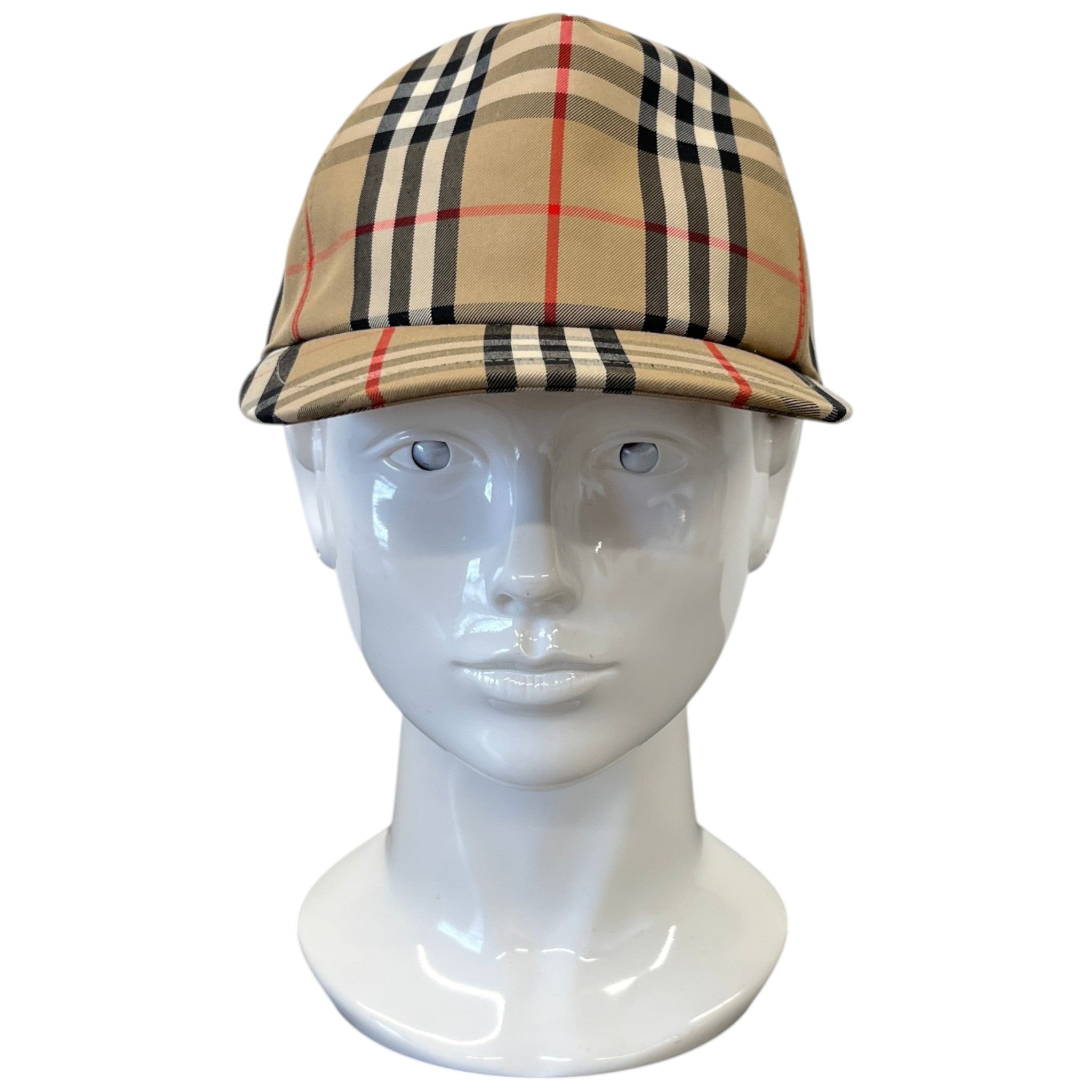 Men's Checkered Cap Beige Size M