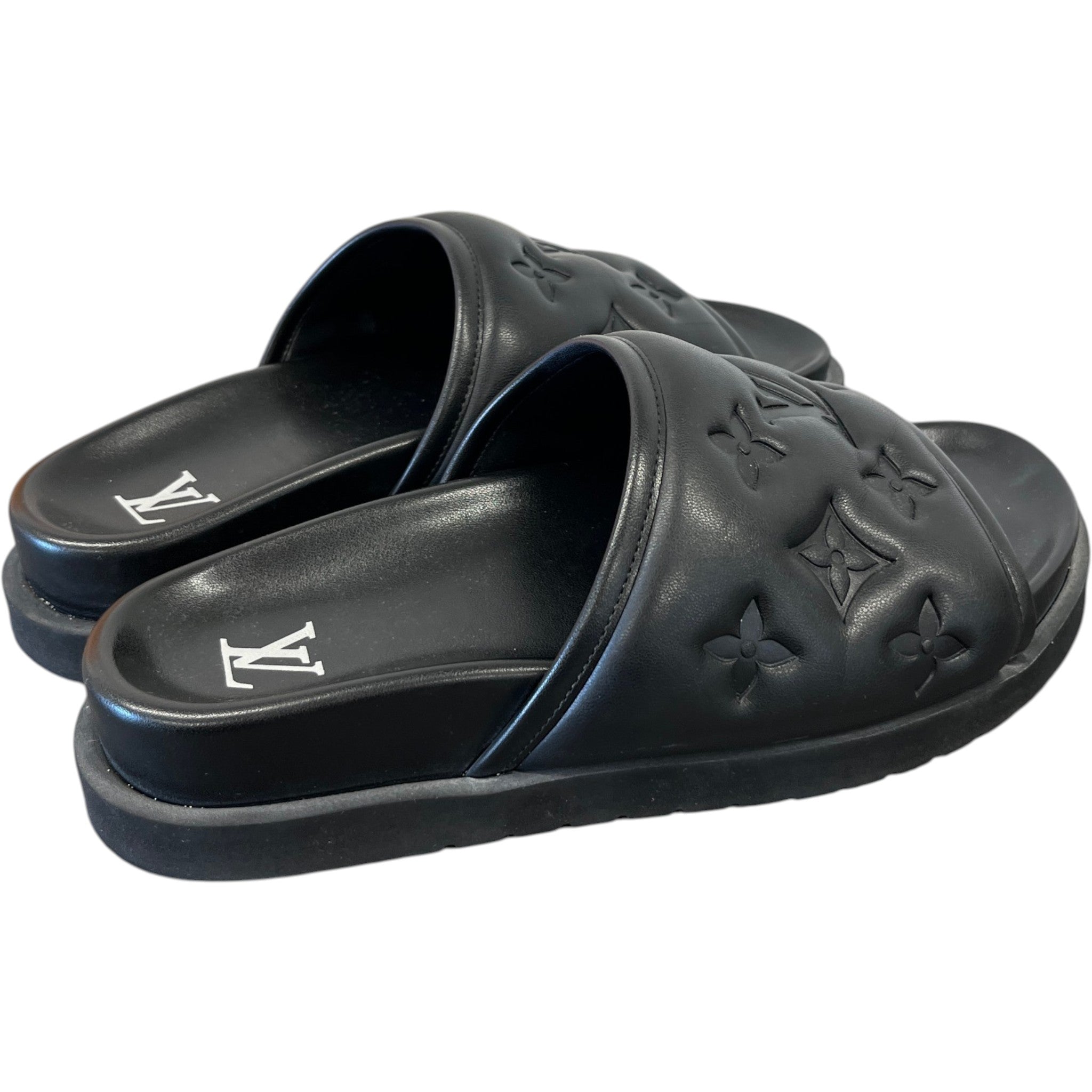 Men's Monogram Waterfront Slides Black Size EU 40 / UK 6