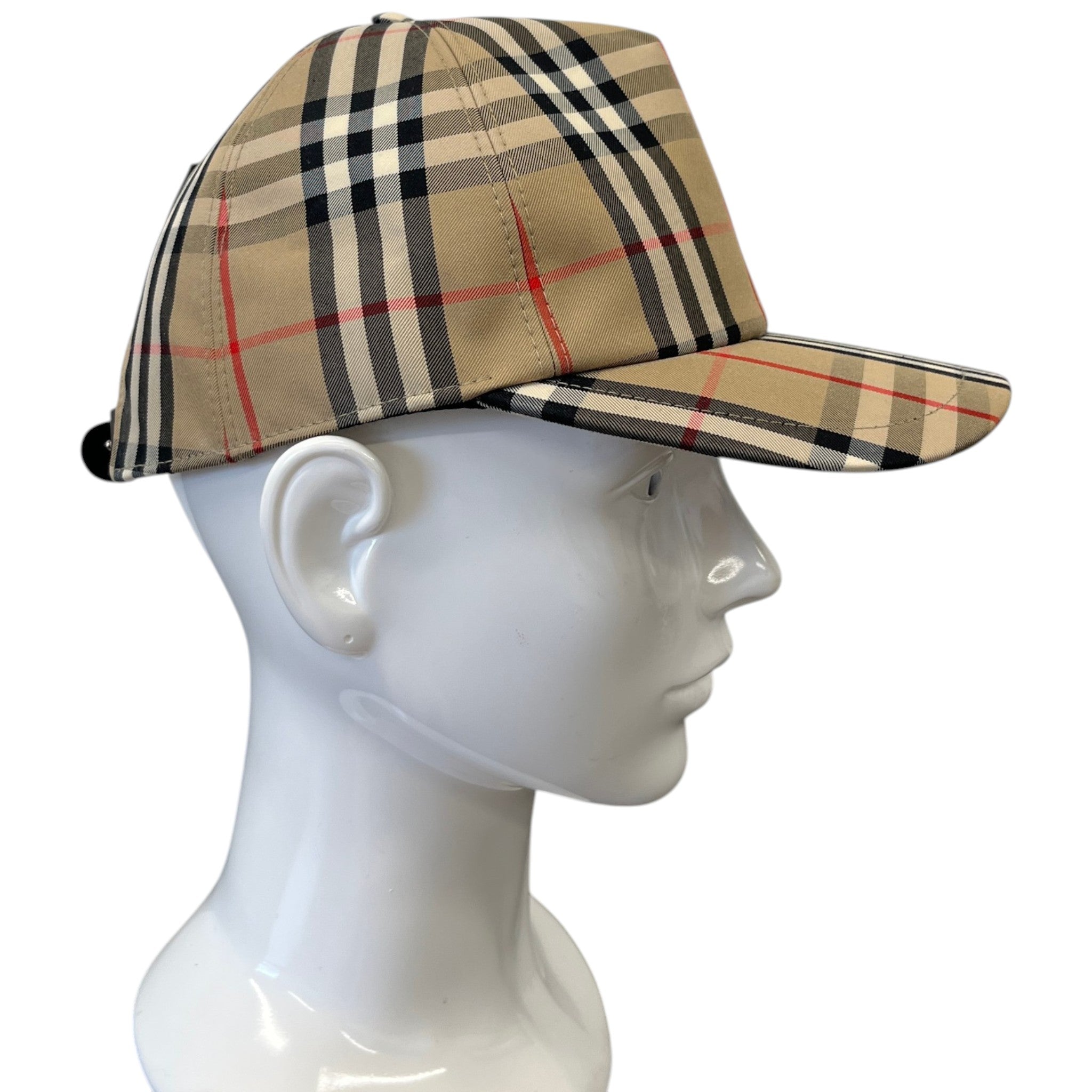 Men's Checkered Cap Beige Size M