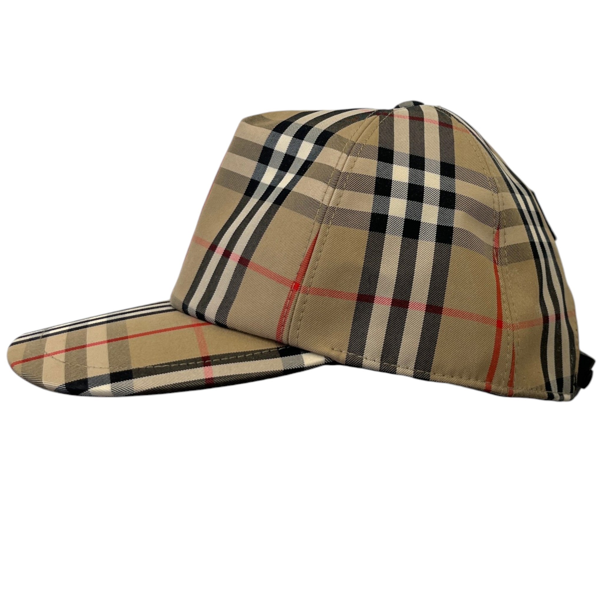 Men's Checkered Cap Beige Size M