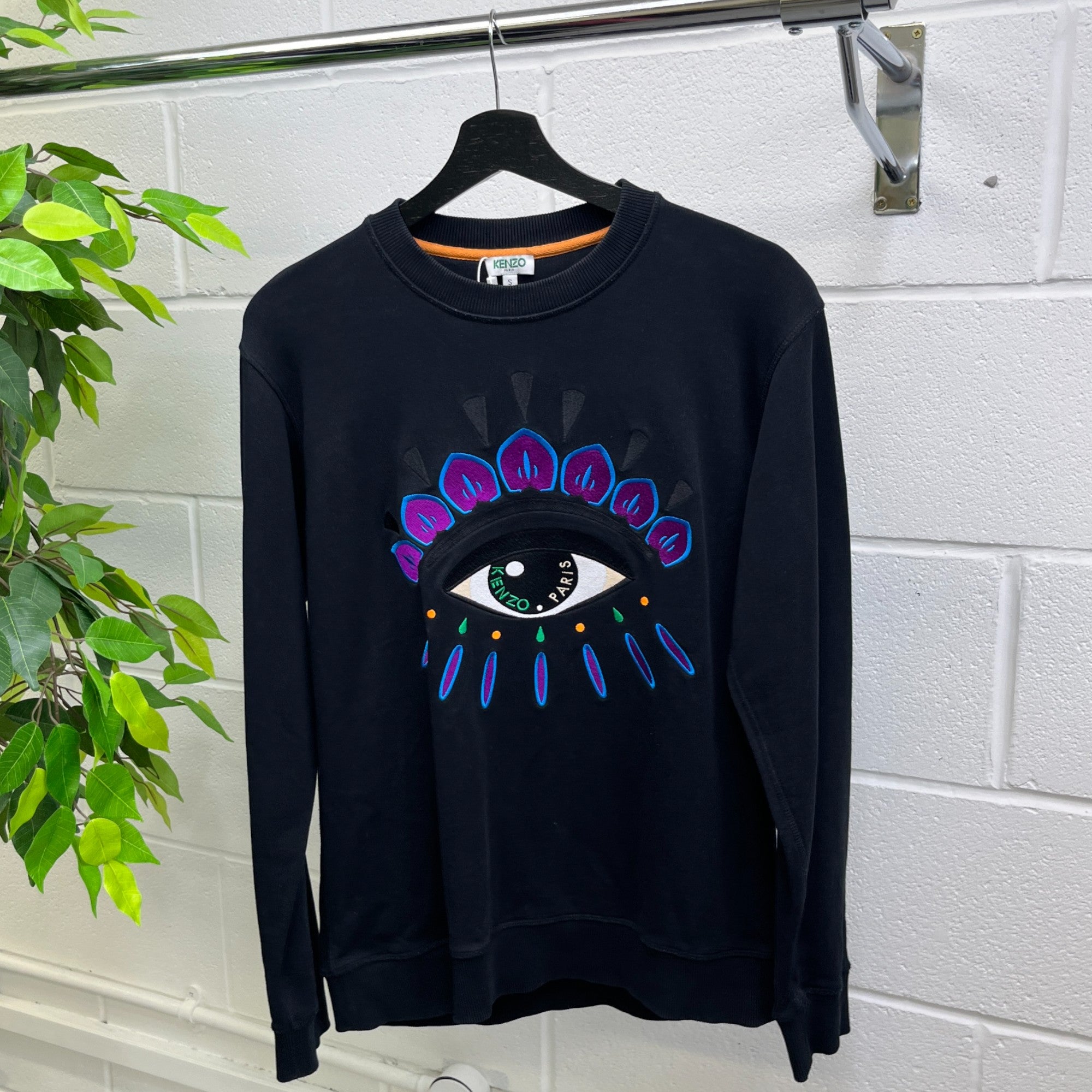 Men's Embroidered Eye Sweatshirt Black Size S