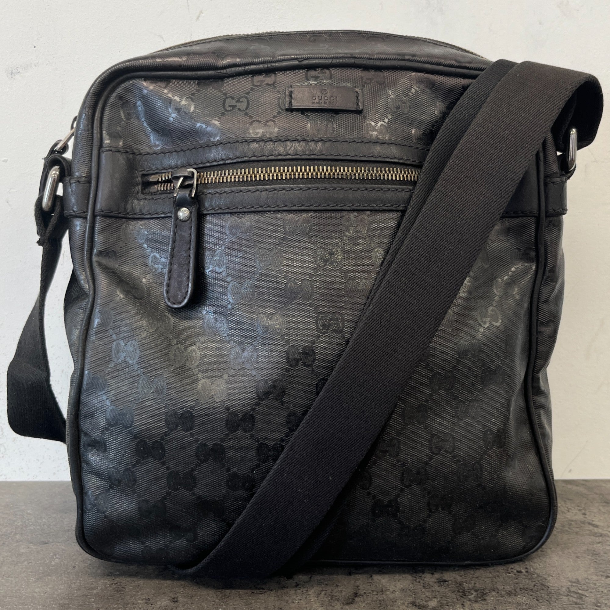 Men's Gg Imprime Messenger Bag Black