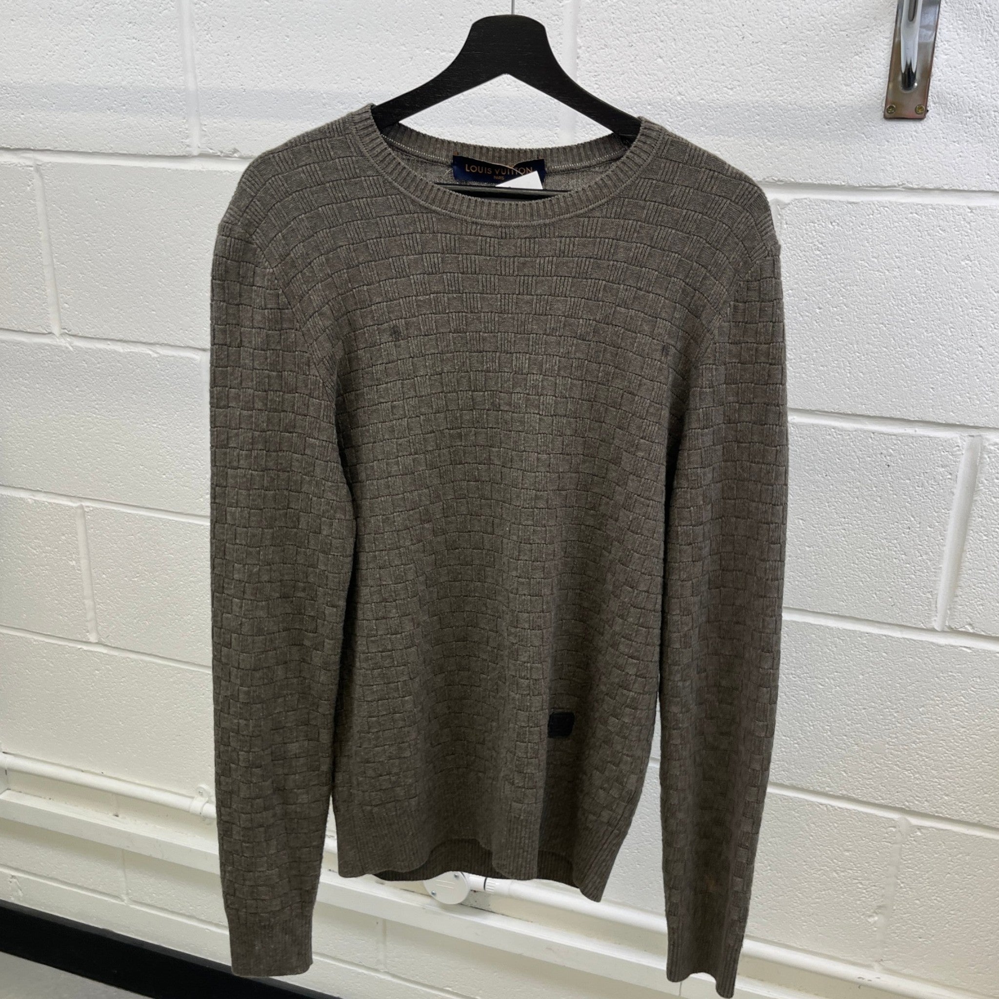 Men's Crewneck Damier Jumper Grey Size S