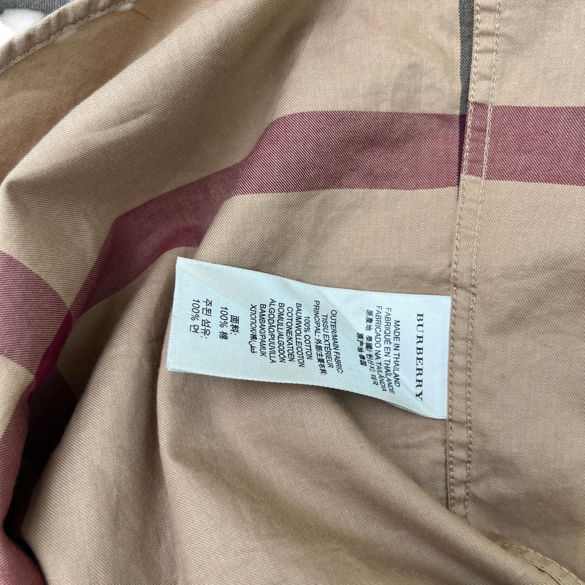 Men's Checkered Long Sleeve Shirt Beige Size XL