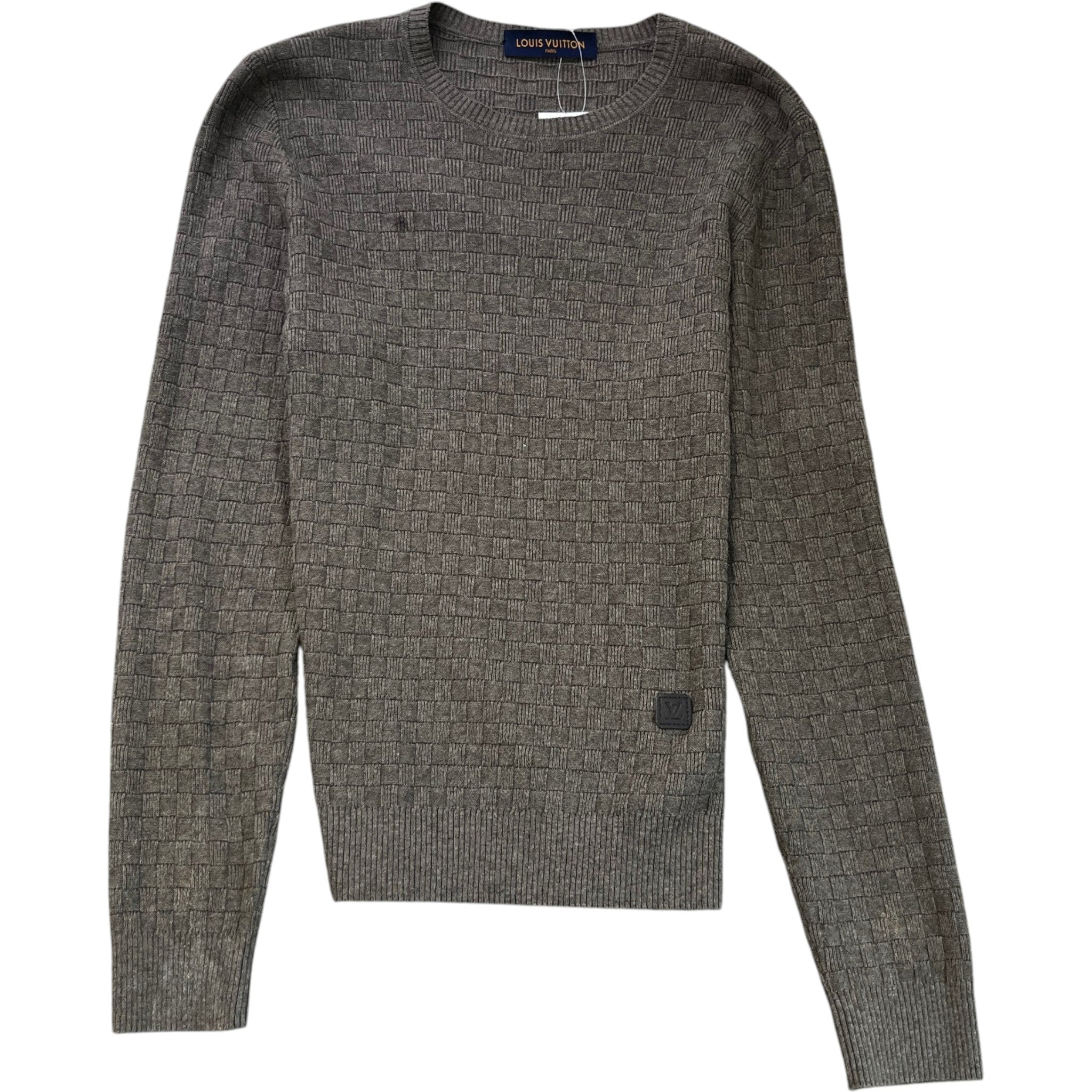 Men's Crewneck Damier Jumper Grey Size S