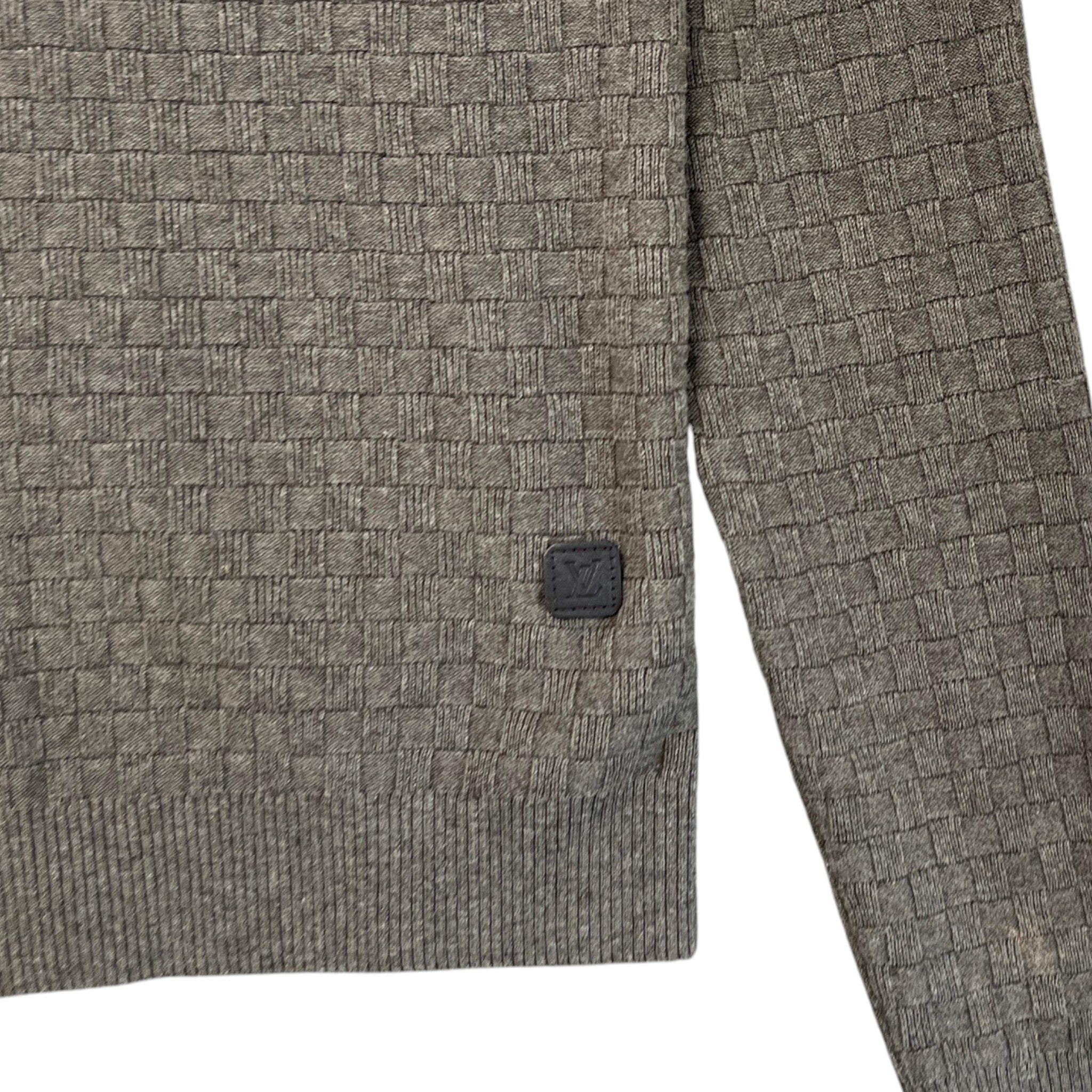 Men's Crewneck Damier Jumper Grey Size S