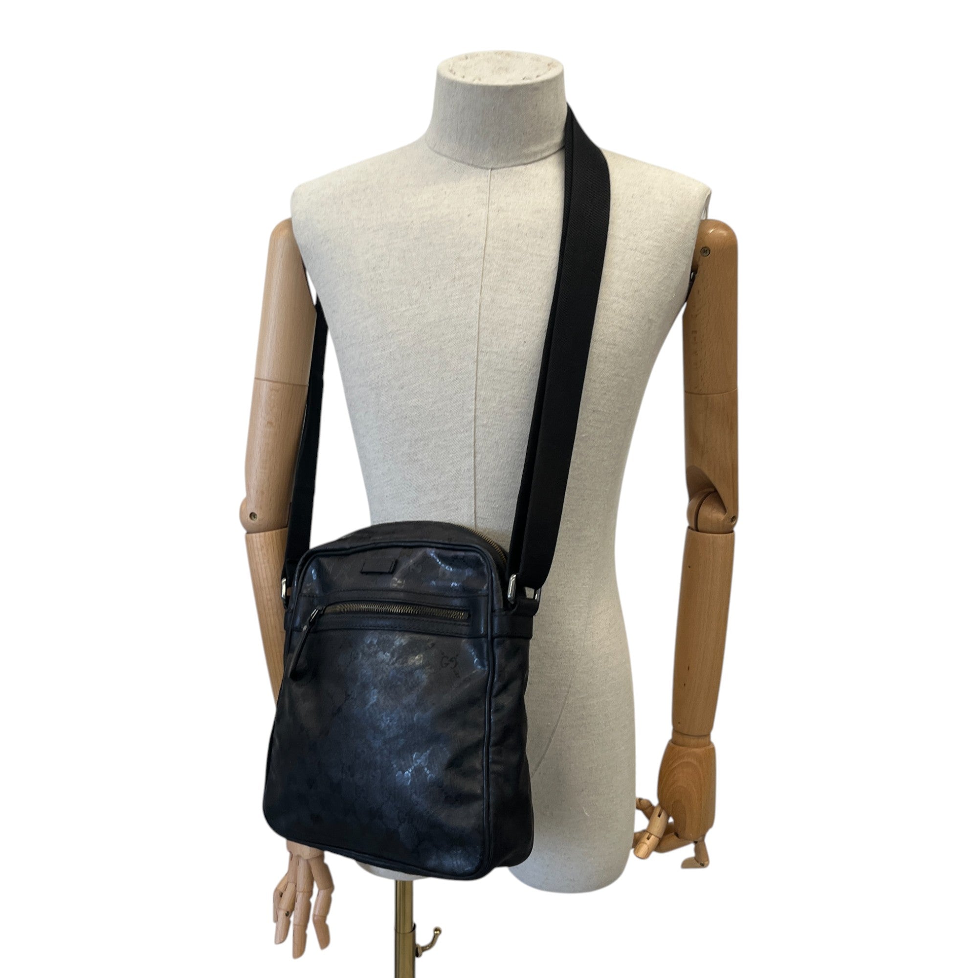 Men's Gg Imprime Messenger Bag Black