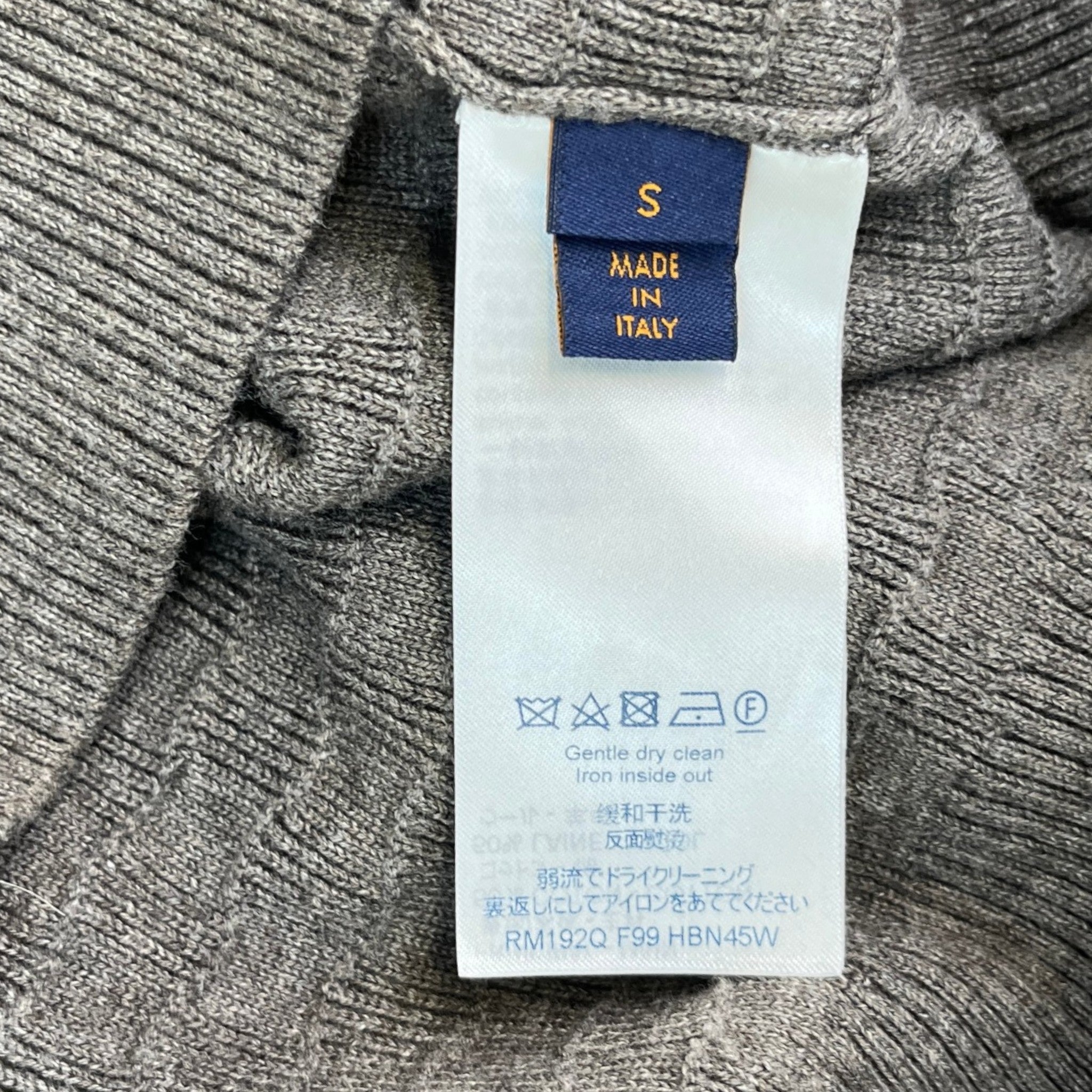 Men's Crewneck Damier Jumper Grey Size S