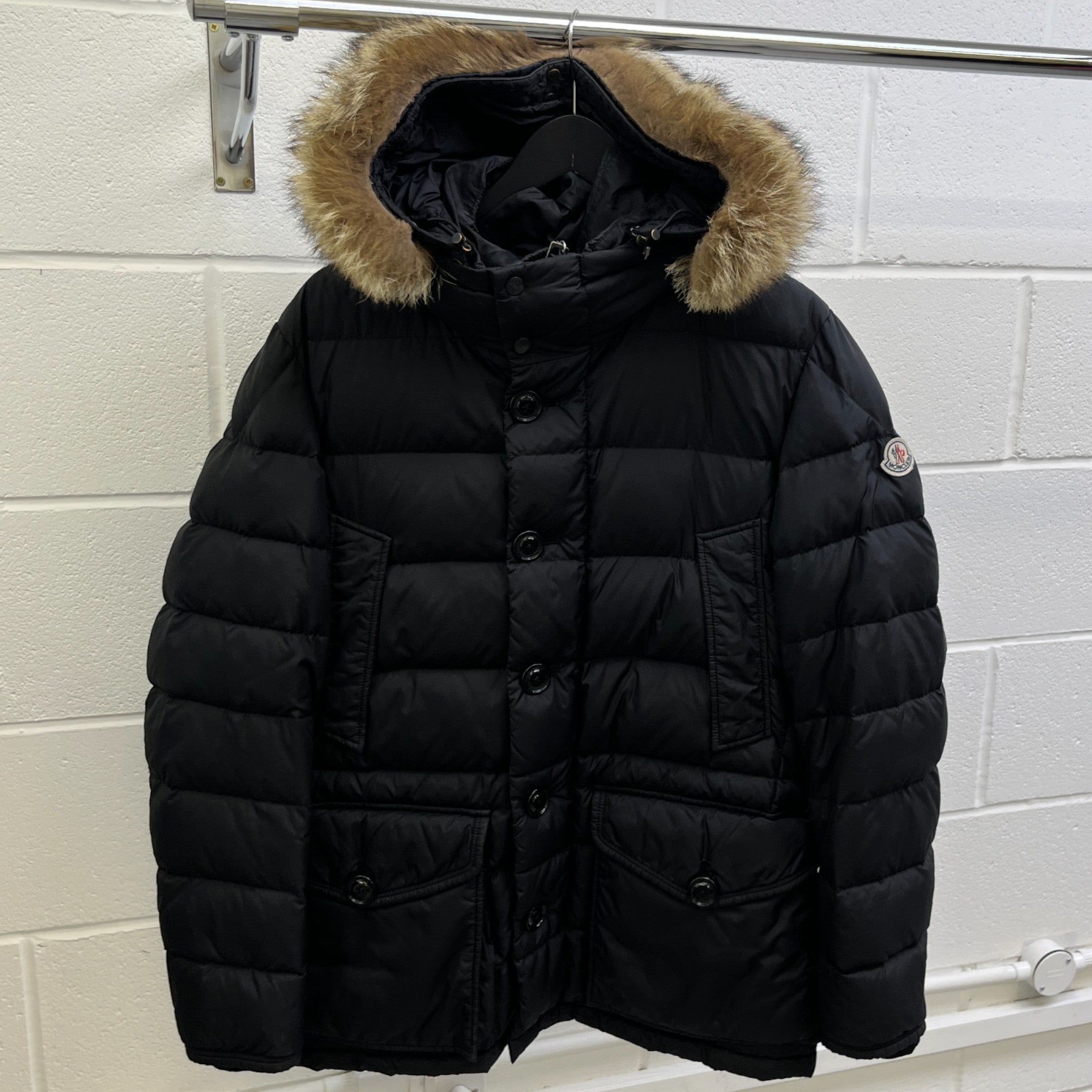 Men's Cluny Hooded Down Jacket Black Size 2 / M