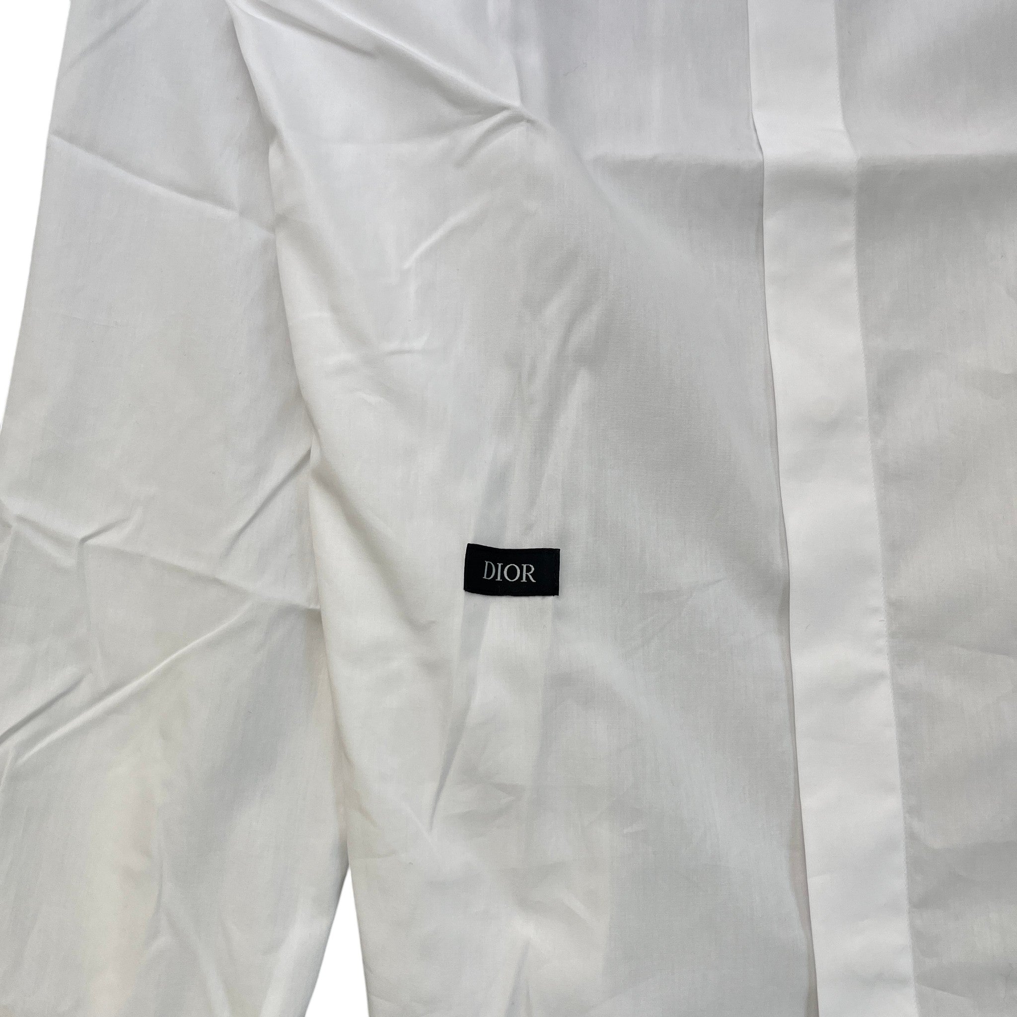 Men's Logo Embroidered Long Sleeve Shirt White Size M