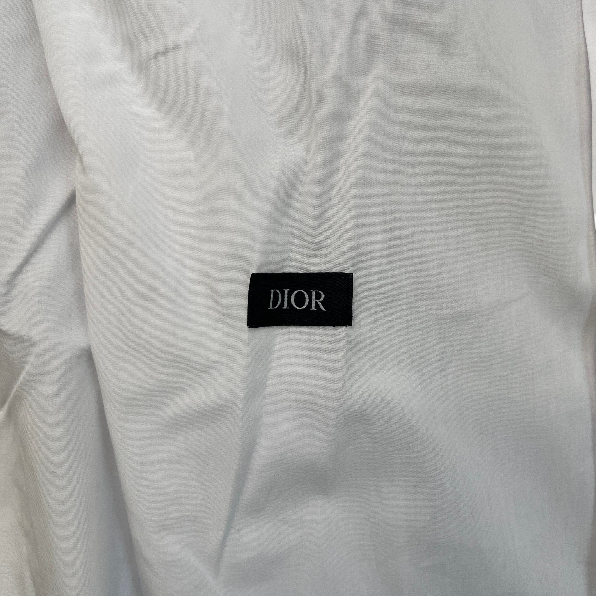Men's Logo Embroidered Long Sleeve Shirt White Size M