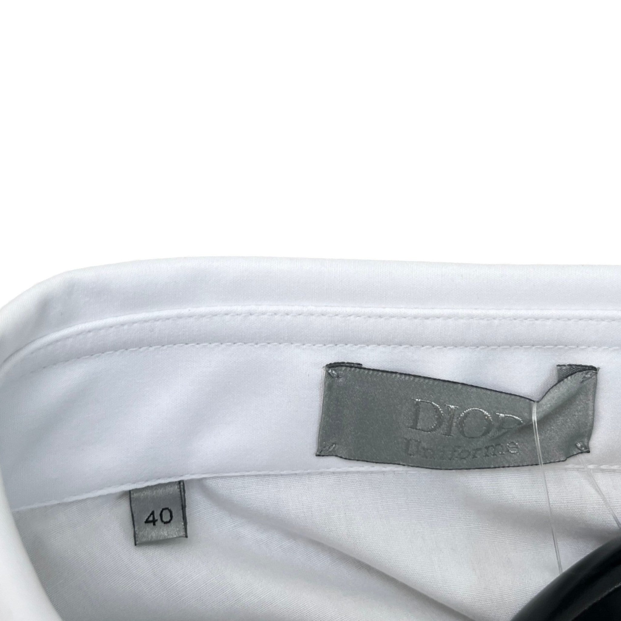 Men's Logo Embroidered Long Sleeve Shirt White Size M