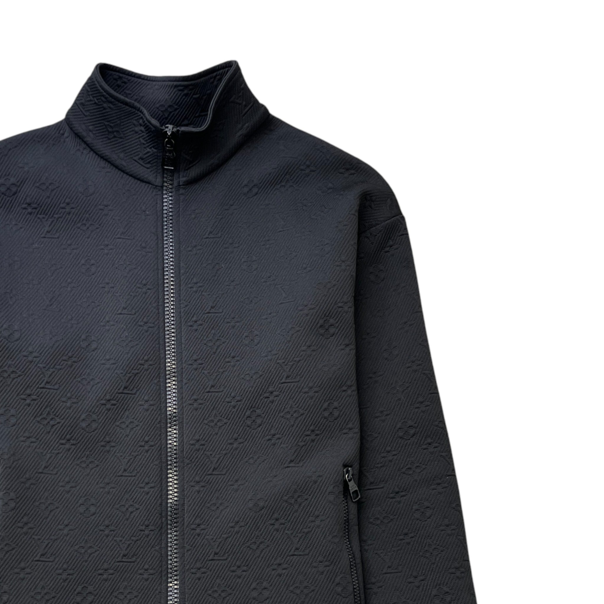 Men's Monogram Print Track Jacket Black Size S