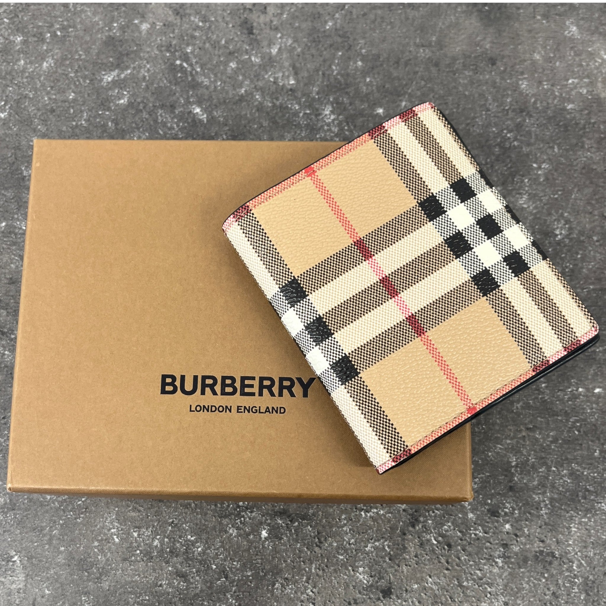 Men's Check Wallet Brown