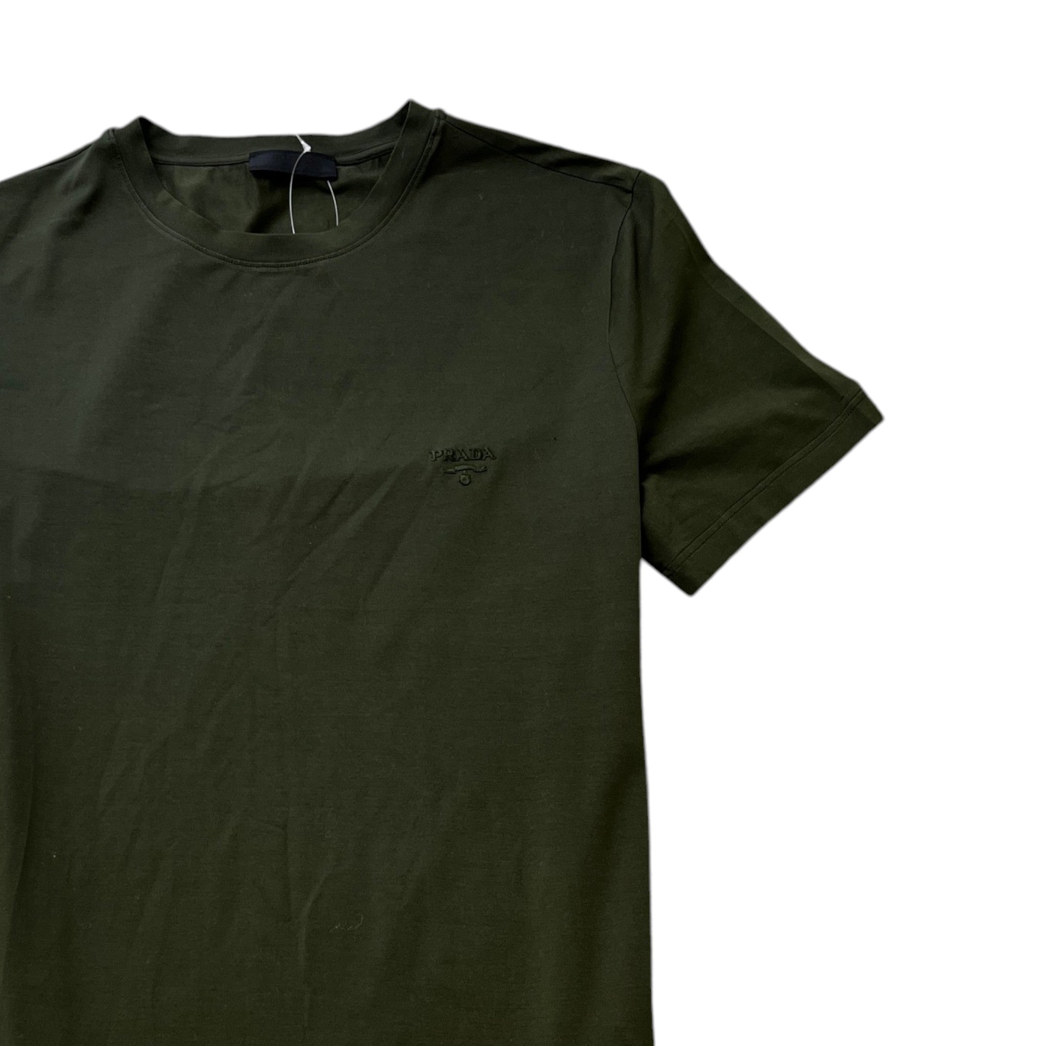 Men's Embroidered Logo T-Shirt Khaki Size L