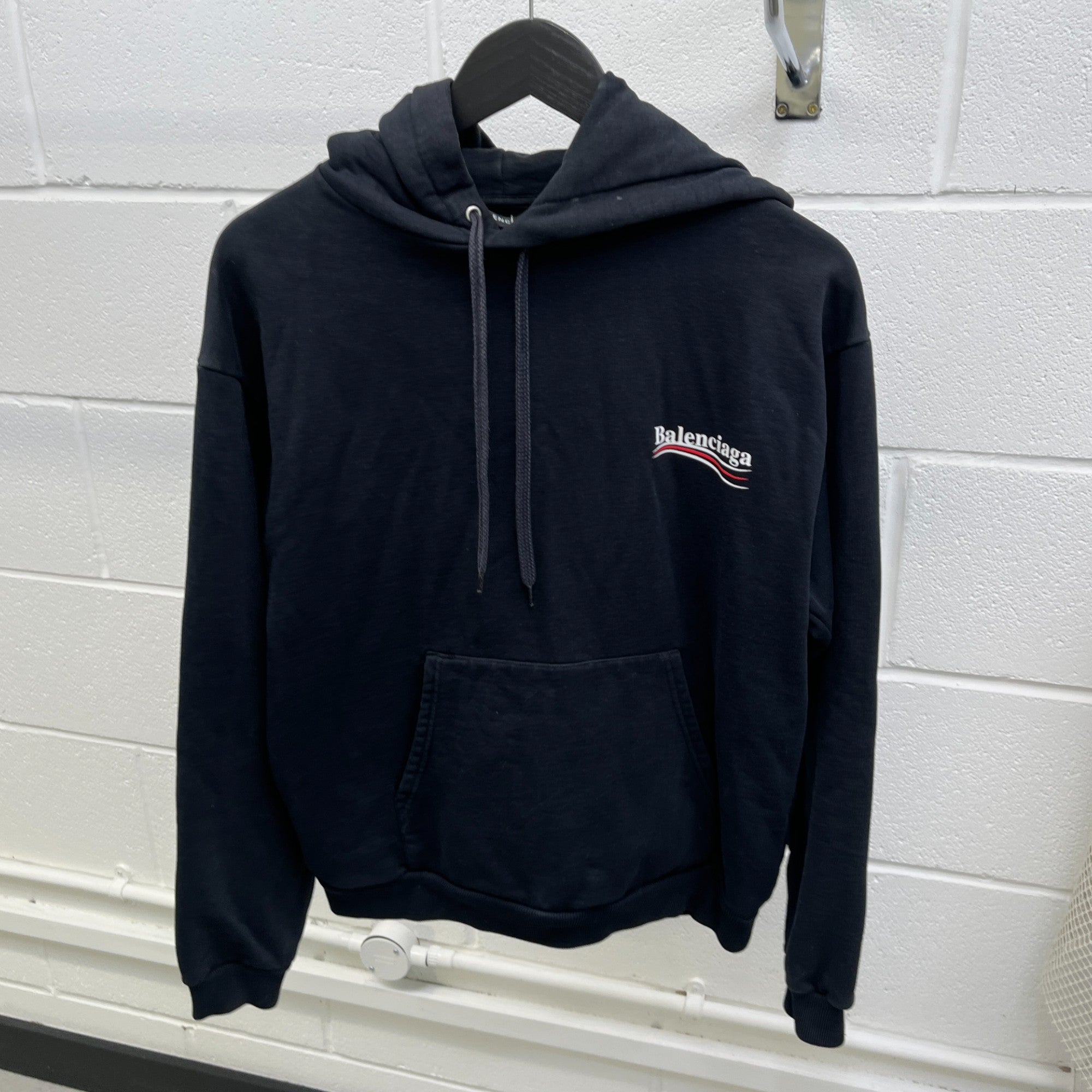 Men's Political Logo Hoodie Black Size M