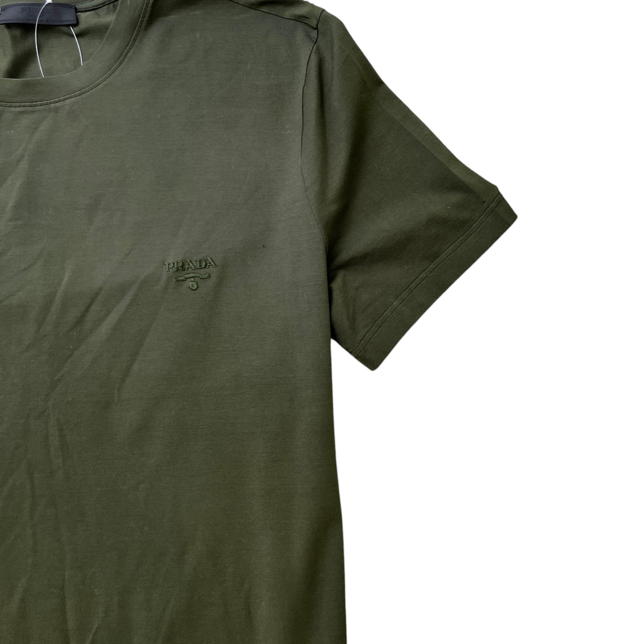 Men's Embroidered Logo T-Shirt Khaki Size L