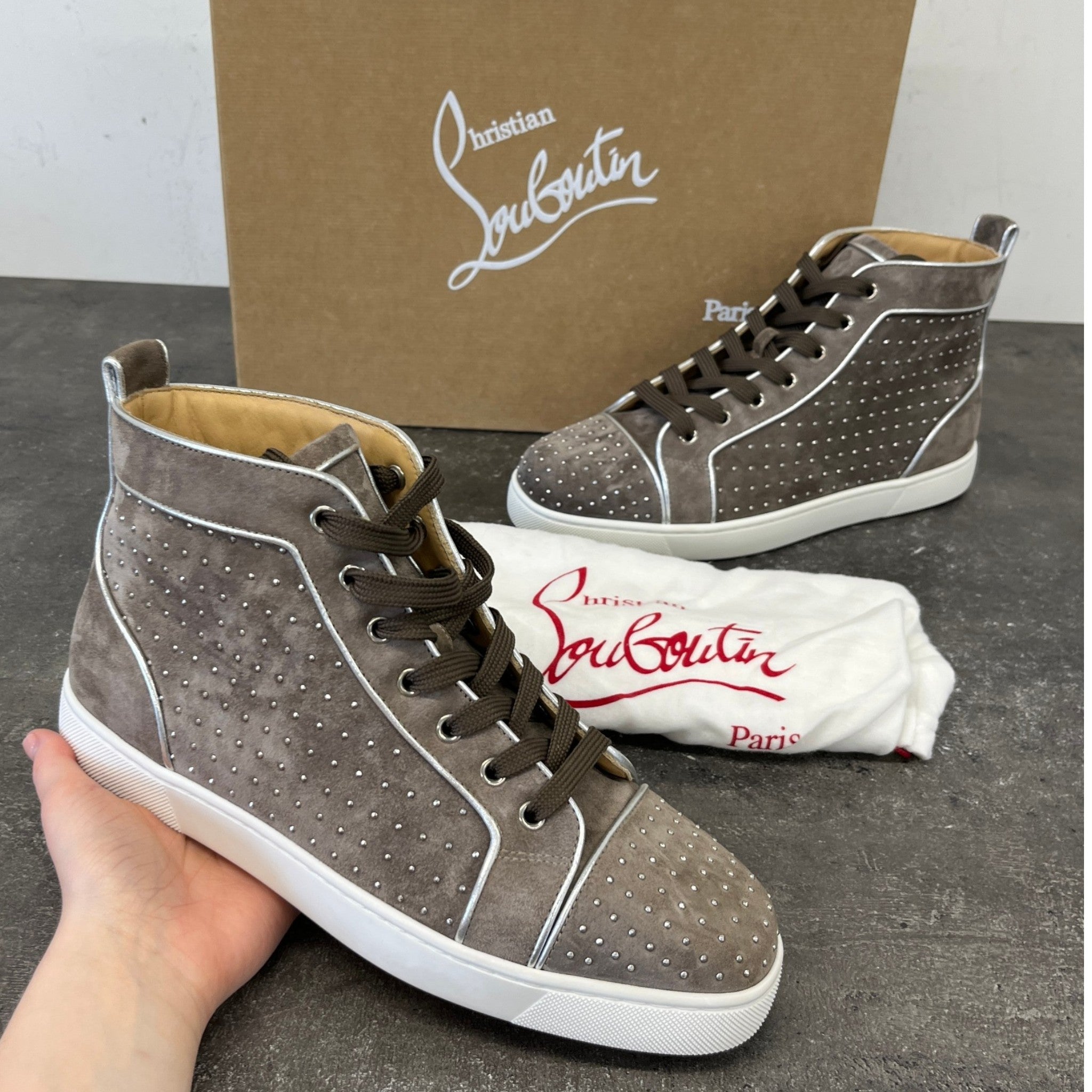 Men's Louis Plume High Trainers Grey Size EU 41 / UK 7