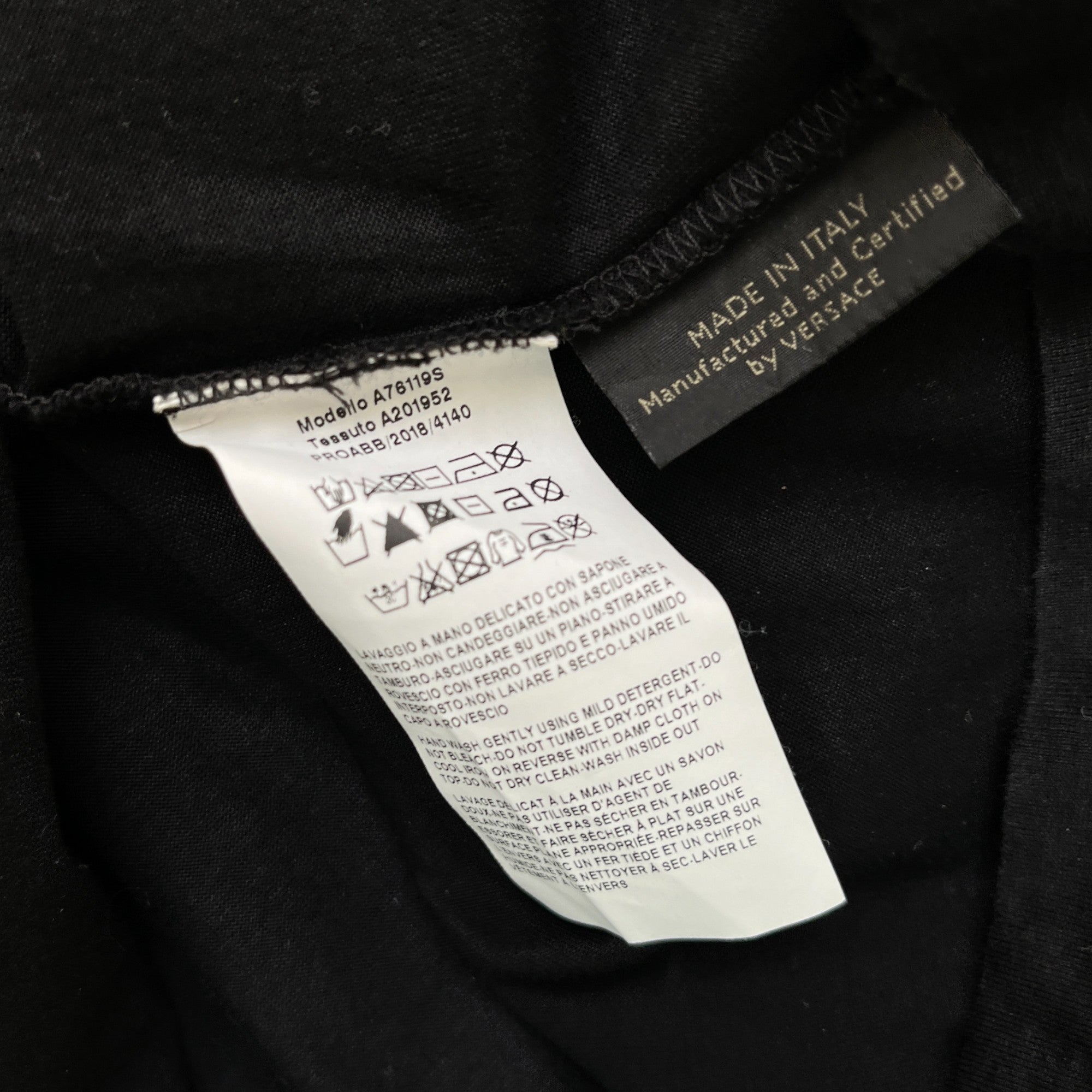 Men's Studded Medusa Logo T-Shirt Black Size M