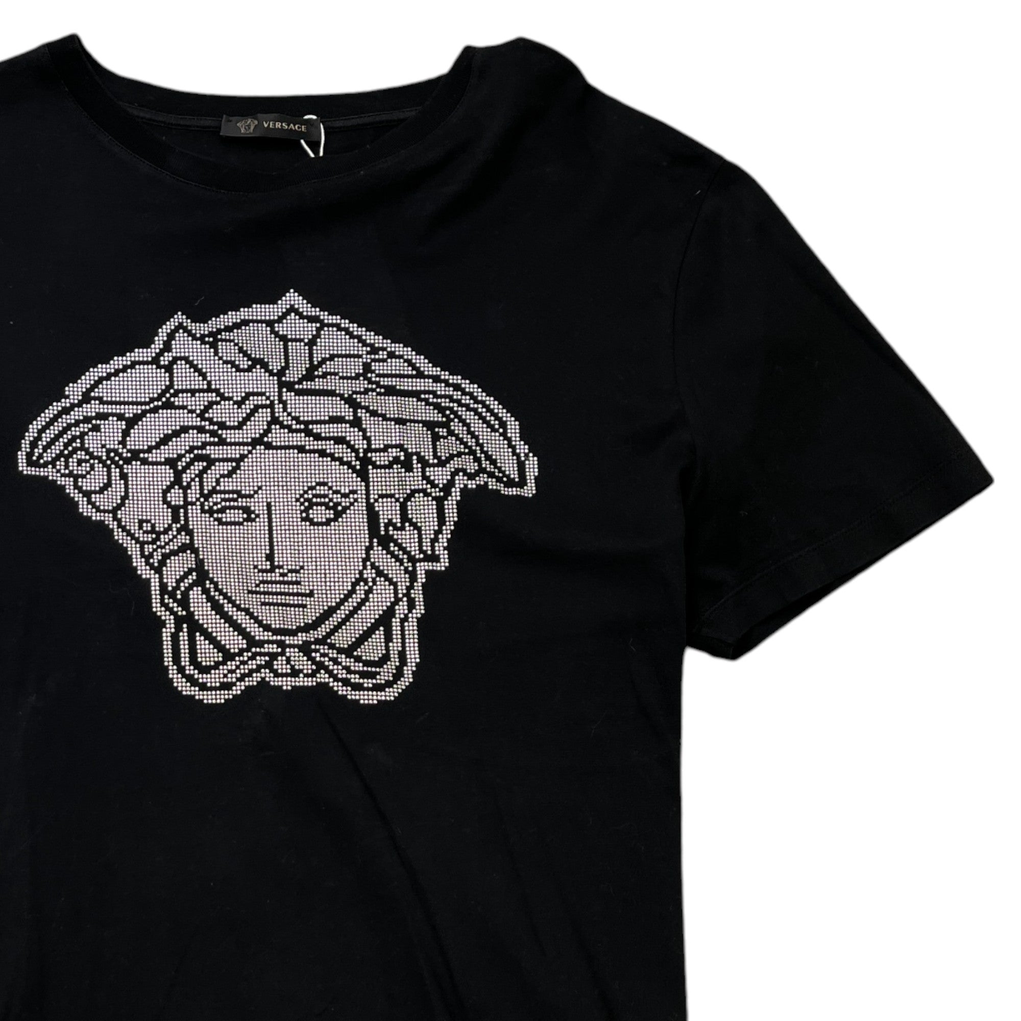 Men's Studded Medusa Logo T-Shirt Black Size M